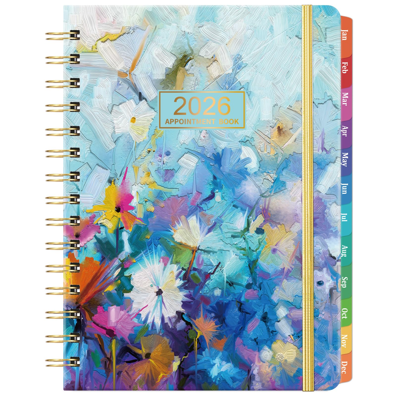 2026 Appointment Book - Weekly & Monthly Planner, 6.3" x 8.4", Jan 2026 - Dec 2026, 30-Minute Interval, 2026 Daily Hourly Planner, Inner Pocket, Colorful Monthly Tabs