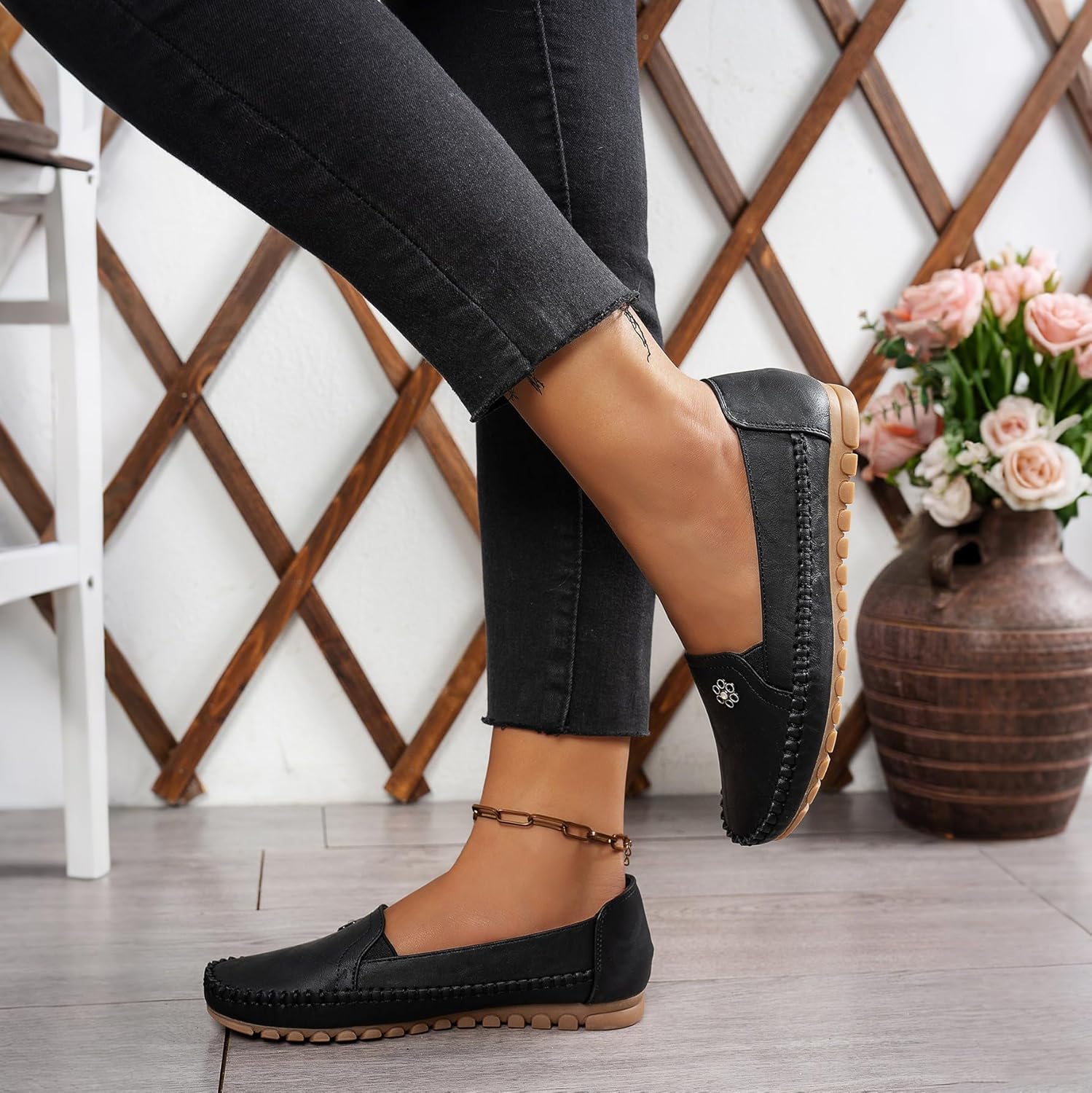 Stylish Orthopedic Leather Shoes, Loafers, Women’s Casual Slip-On Walking Flats Loafers - Image 5