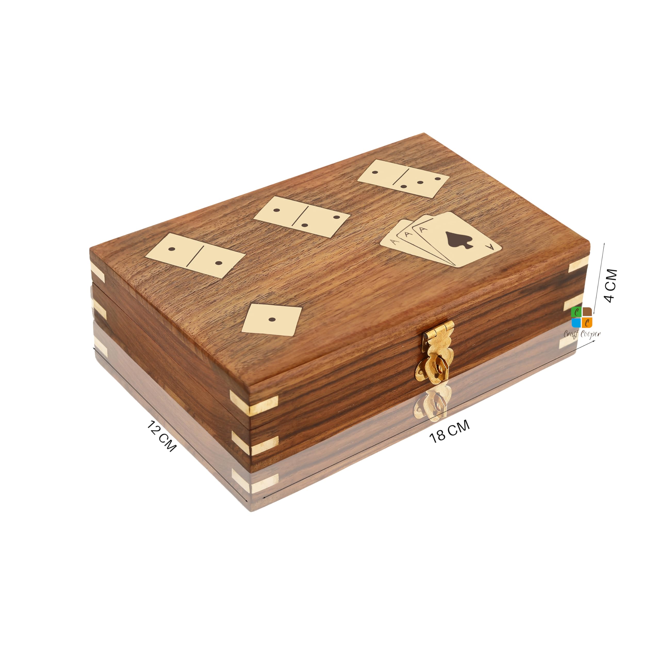 Craft Cooper || Unique Birthday Gift Ideas Handcrafted Classic Wooden Playing Card Holder Deck Box Storage Case Organizer (BROWN, 12x18x4) 1