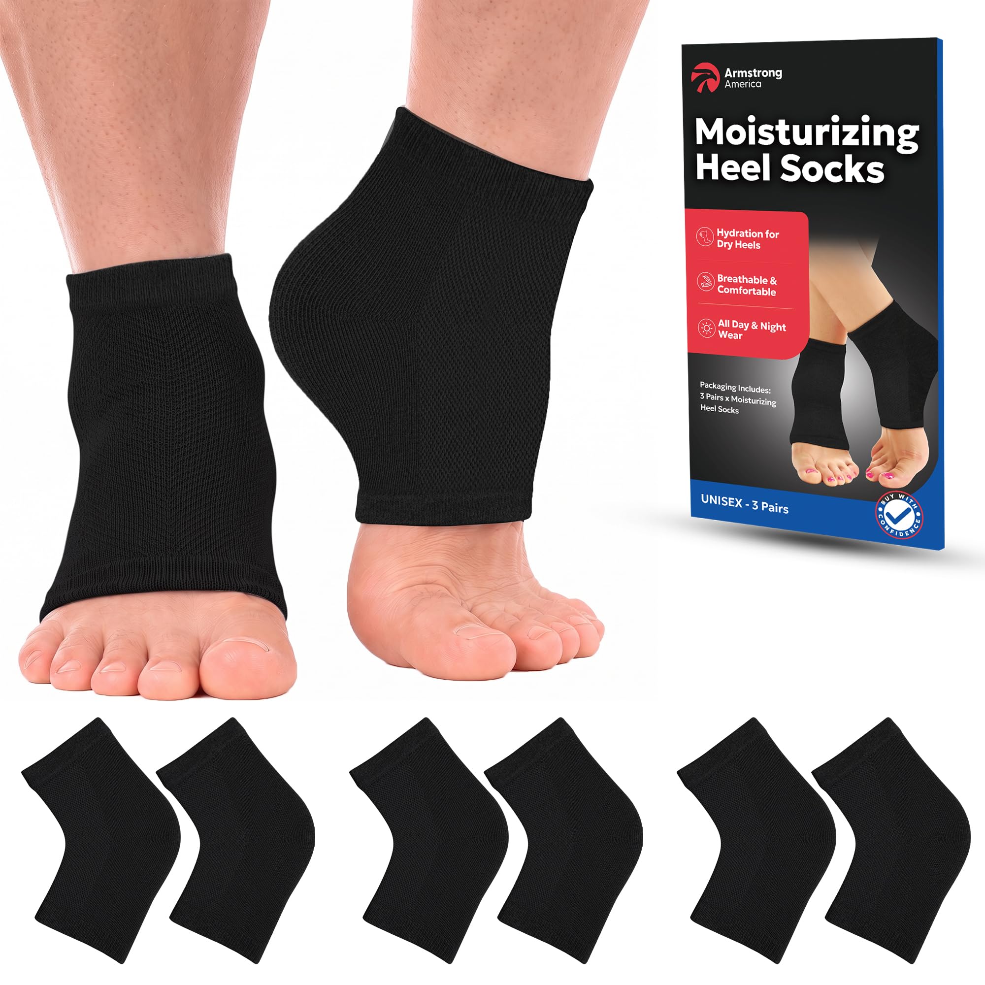 Moisturizing Socks for Men | Cracked Heel Treatment with Aloe Vera | Moisturizer Foot Callus Remover | Aloe Socks for Cracked Heels & Dry Cracked Feet