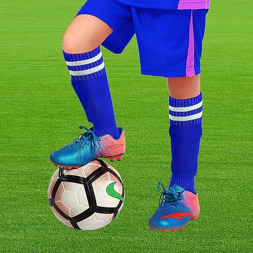 Miniatura 7 de Espinilleras de fútbol para niños y jóvenes con calcetines de fútbol, ligero y transpirable, equipo de protección de pantorrillas para juegos de