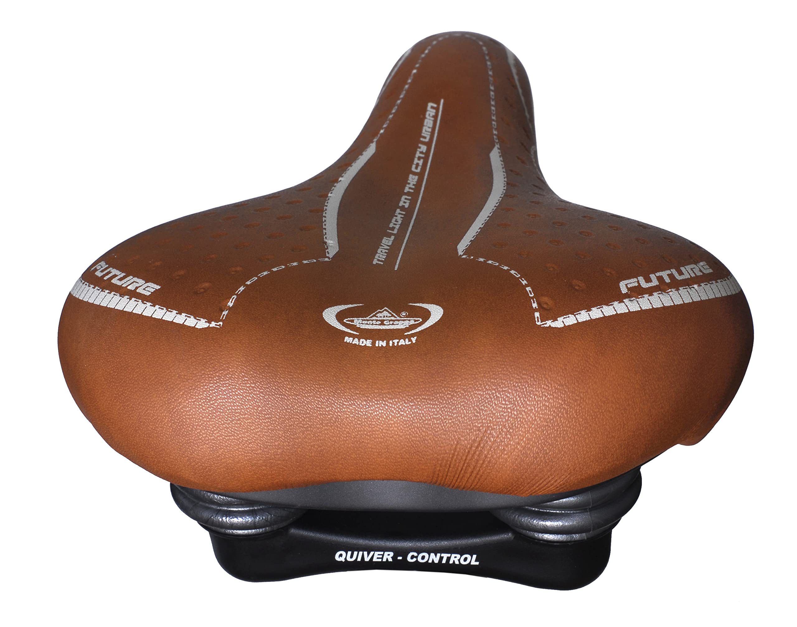 Selle Montegrappa Bicycle Seat, Future Lady 1900 Saddle with Elastomers, Light Brown for City Bike use - Image 2