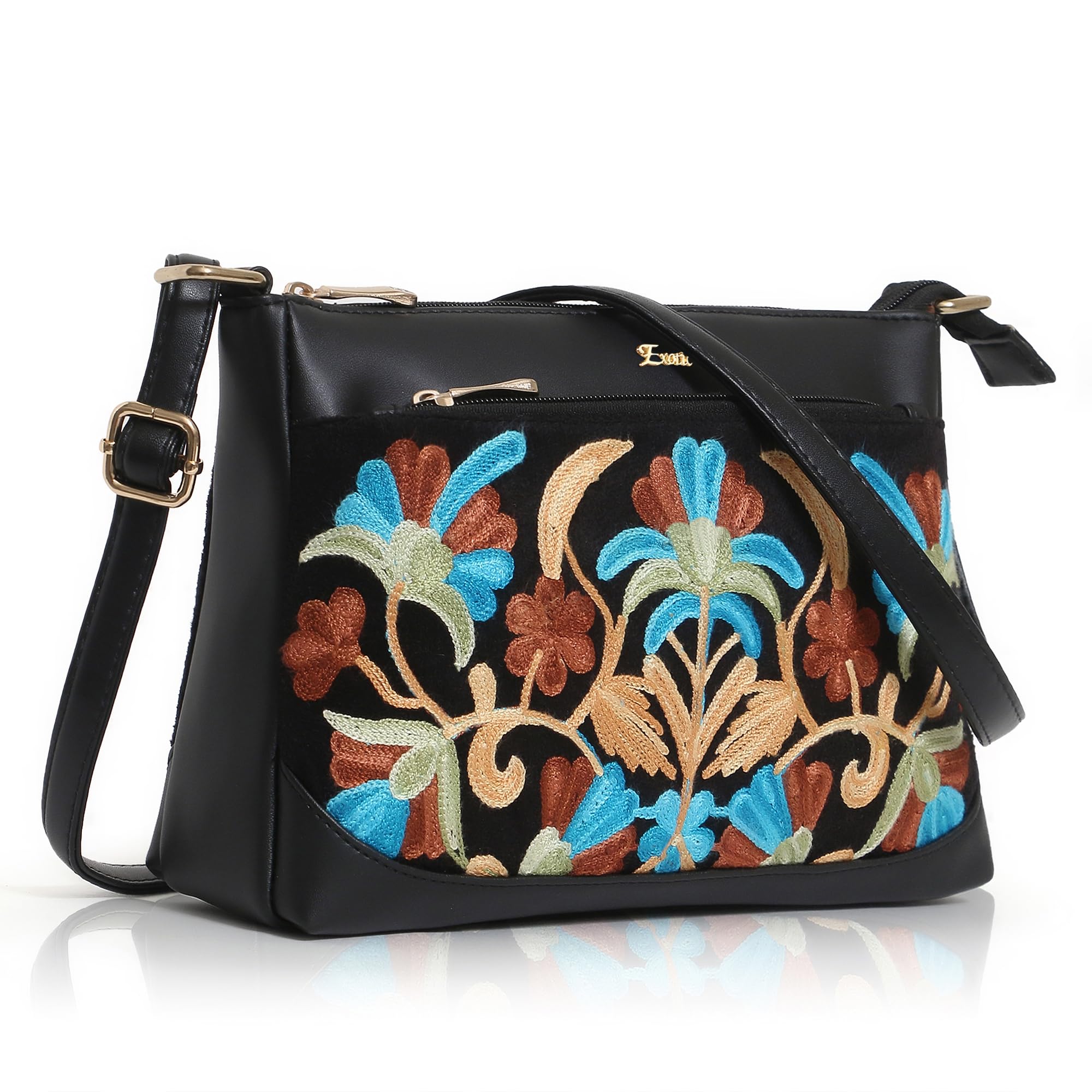 EXOTIC Embroidered Sling Bag for Women (Black) (B0DC3SRVJG) Amazon Price History, Amazon Price Tracker