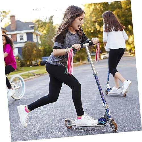 Miniatura 4 de BESPORTBLE Cinta de borla de bicicleta para niños, 1 par de serpentinas coloridas para manillar de bicicleta para niñas y niños, accesorios de