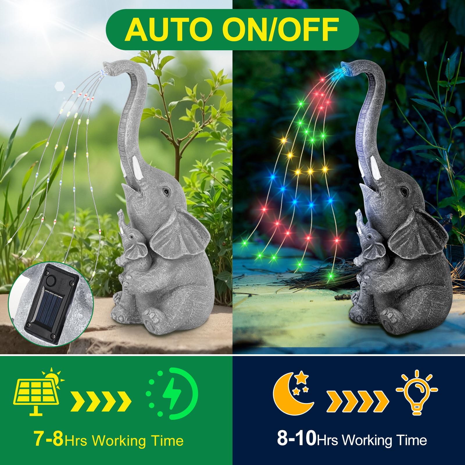Agarte Elephant Ornaments with Solar Lanterns - Image 2