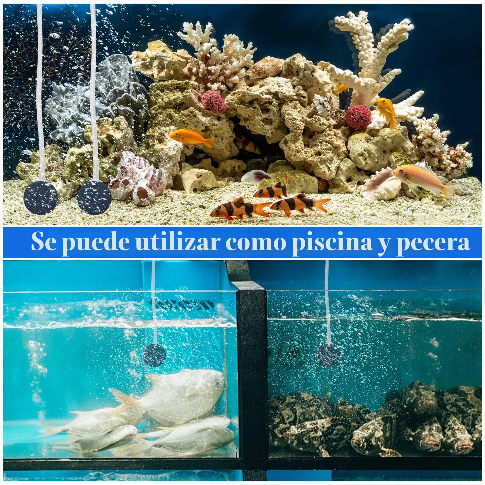 Bomba solar Sauerstoffpumpe, aireador solar de 2 W para estanque con batería de respaldo de 2200 mAh, bomba de aire hidropónica, adecuada para pesca al aire libre, estanques, acuarios