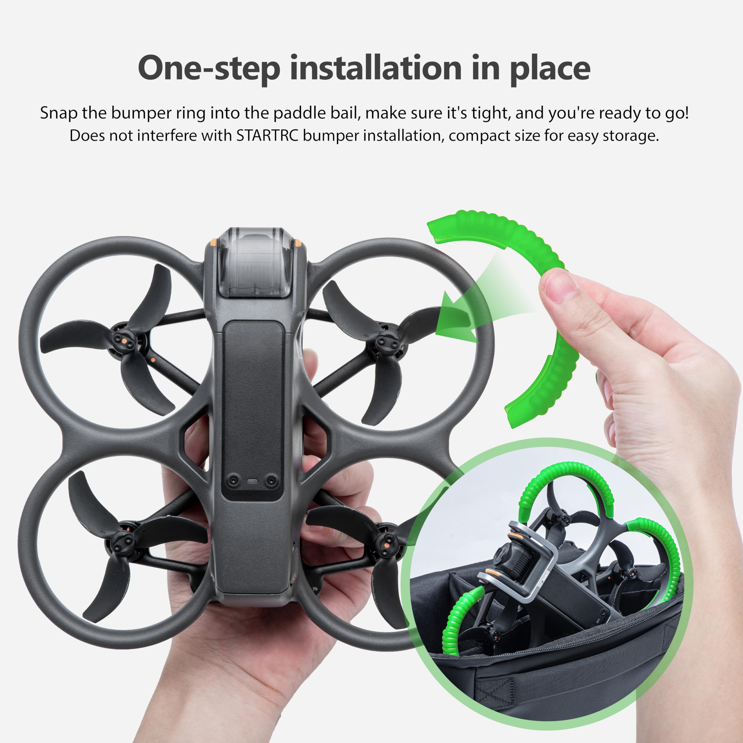 STARTRC avata 2 protecteur d'hélice pour DJI avata 2 drone protection Bumper pour DJI avata 2 fly more combo accessoires anticollision protecteur de prop antichoc （vert）