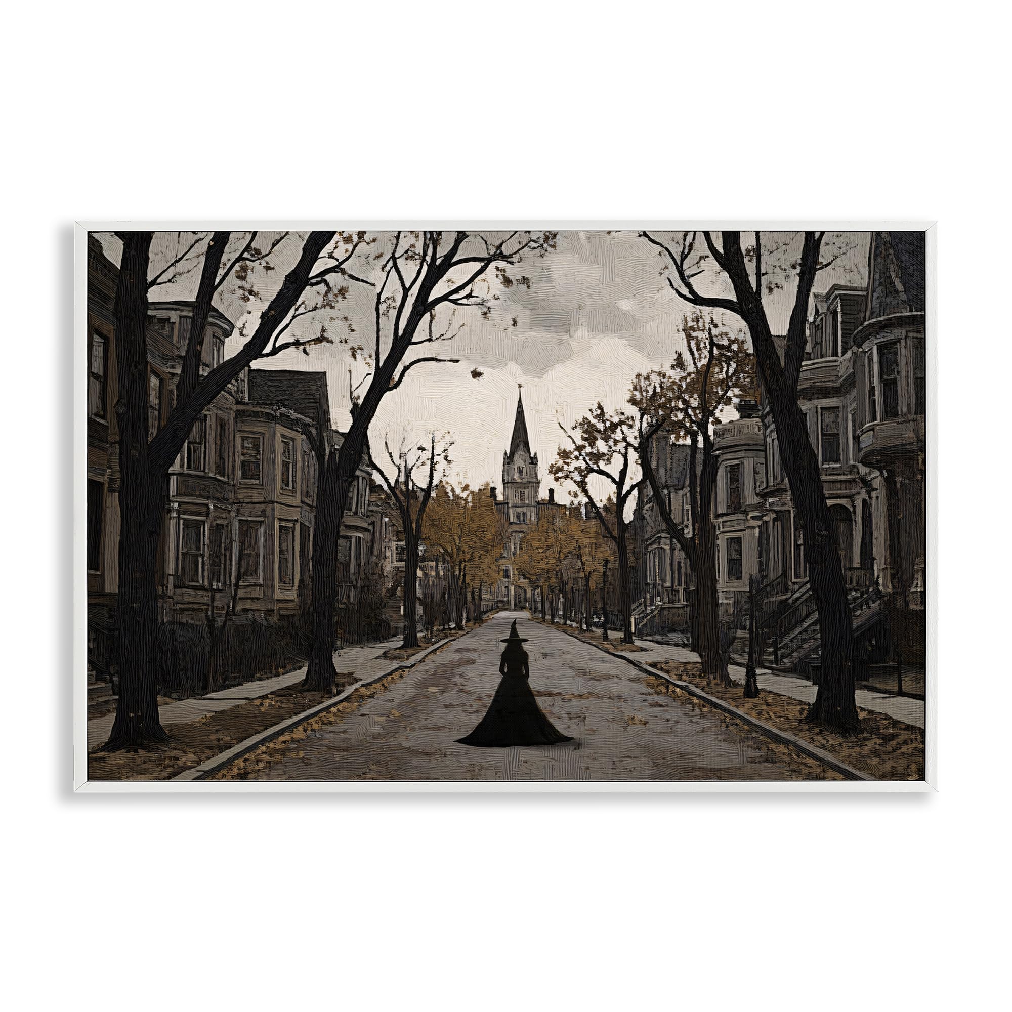 'Witch Strolling Town Streets'| Framed Giclee Art