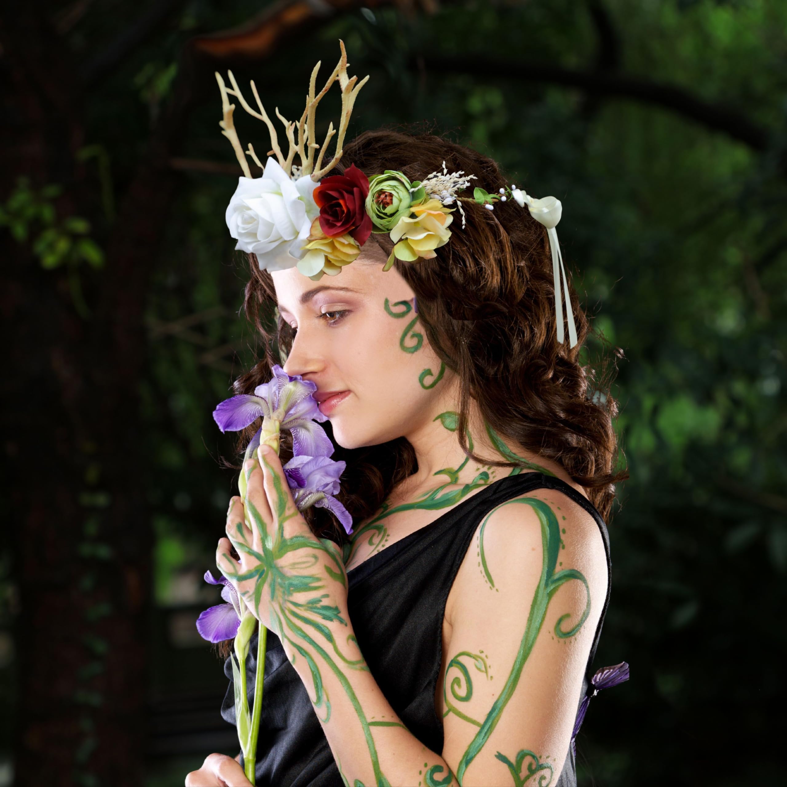 Amazon.com : Marfestiva Flower Crown Deer Antler Headband 
