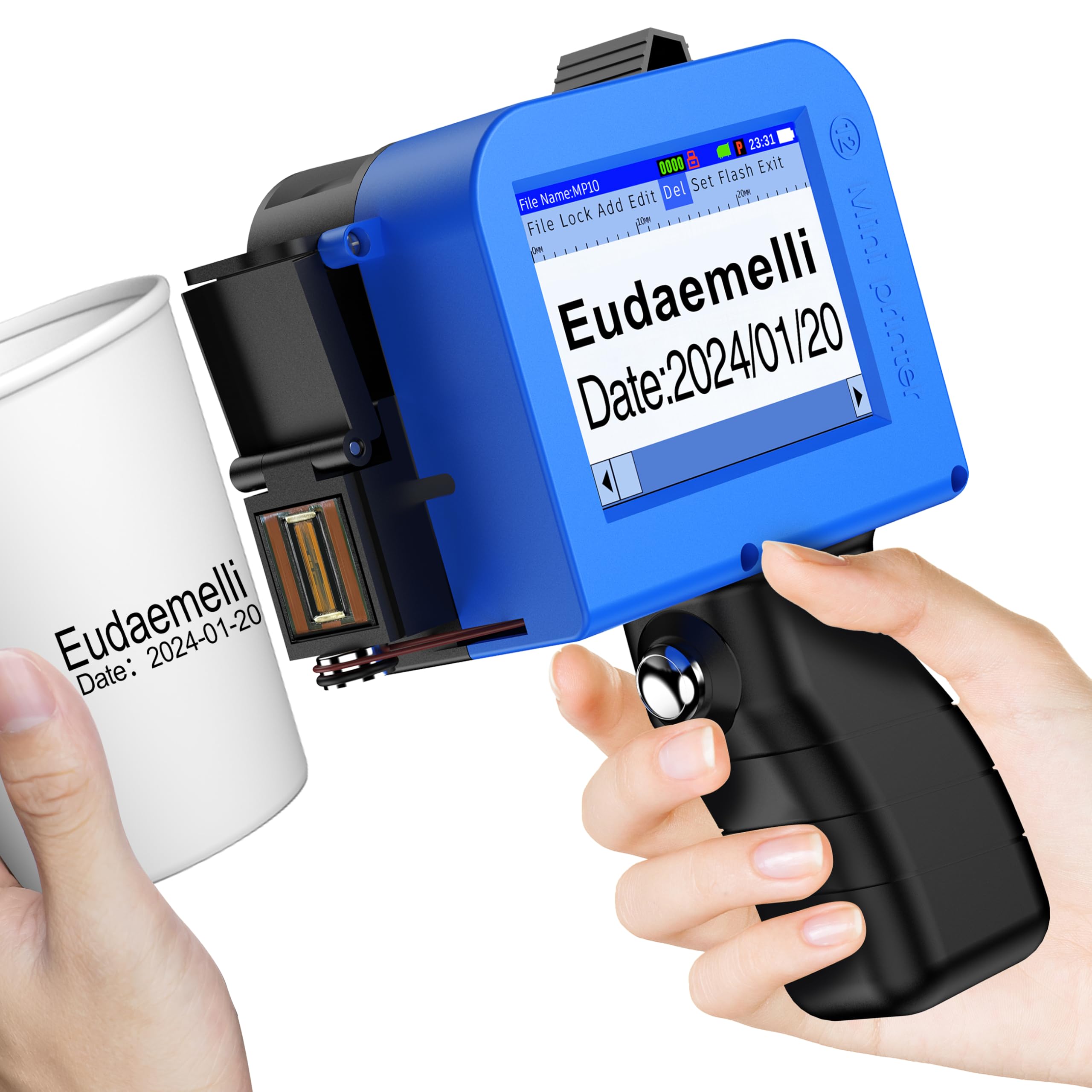 Imprimante à Jet d'encre Portable MINI127 - Mini Jet d'encre Industriel pour Texte, Logo, Code QR, Code-Barres, Date, Numéro de Lot, Série sur Carton, Métal, Plastique, Céramique (2-12,7 mm)