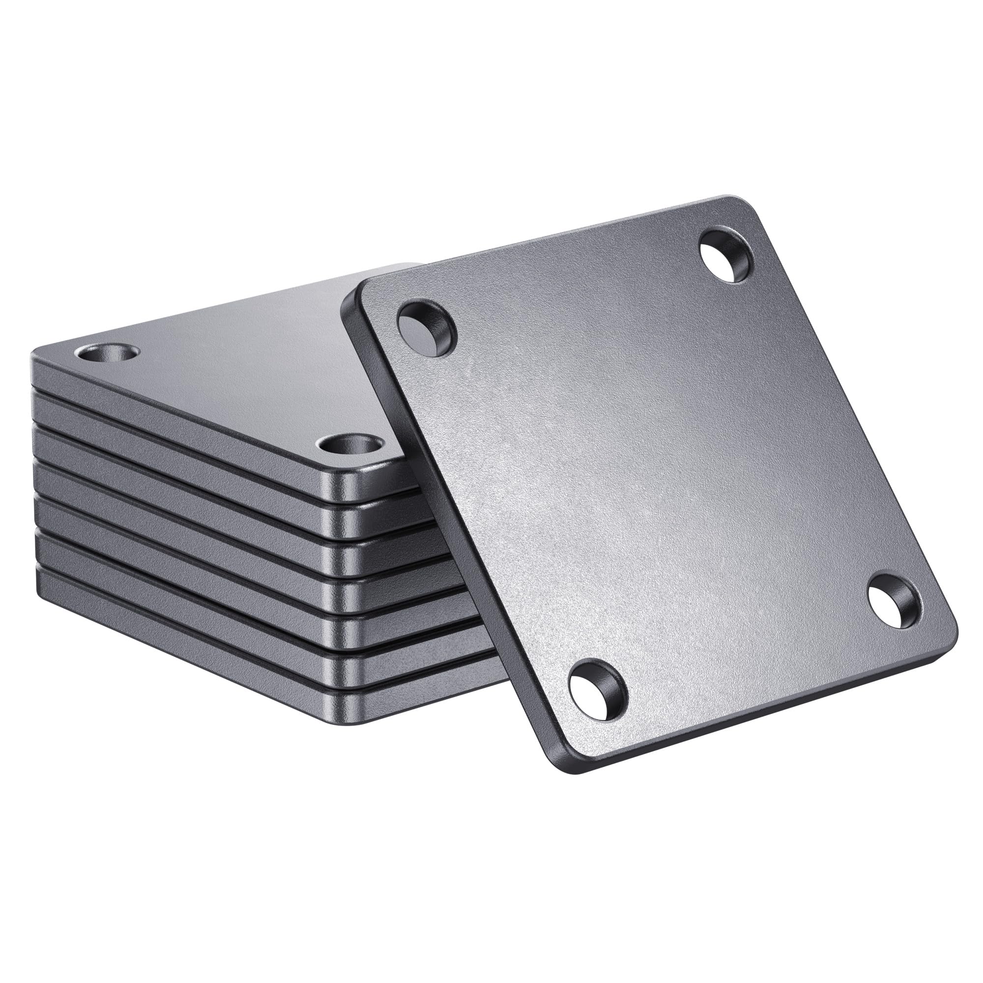 8 Pcs 6"x6" Q235 Carbon Steel Square Plates, 0.2" Thick with 4 Pre-Drilled 0.59" Holes, Heavy Duty Metal Base Plates for Structural Support, DIY &