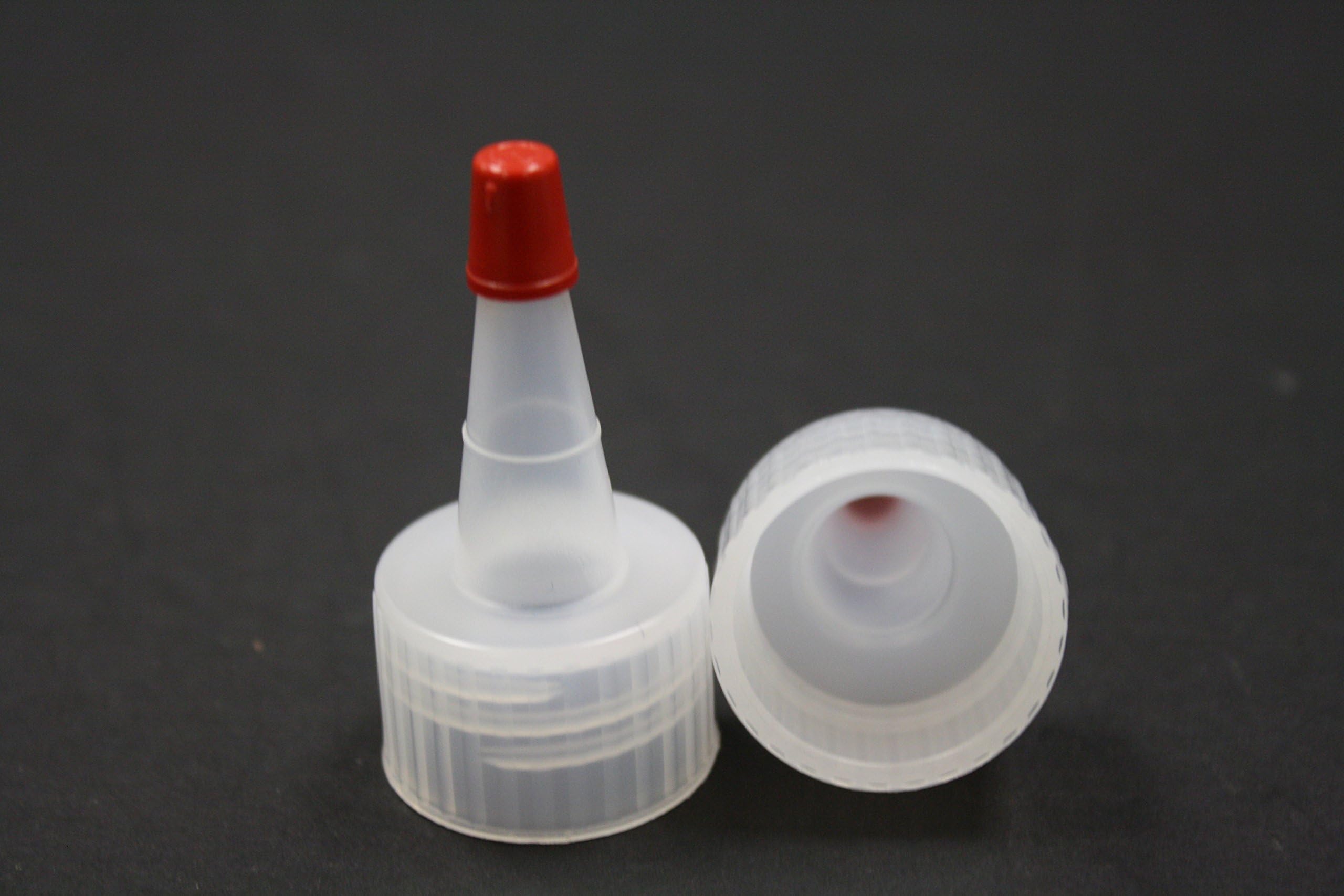 Yorker - CPY028 - 28/400 Natural Yorker Plastic Cap, No Hole, with Red Tip, 336 per package