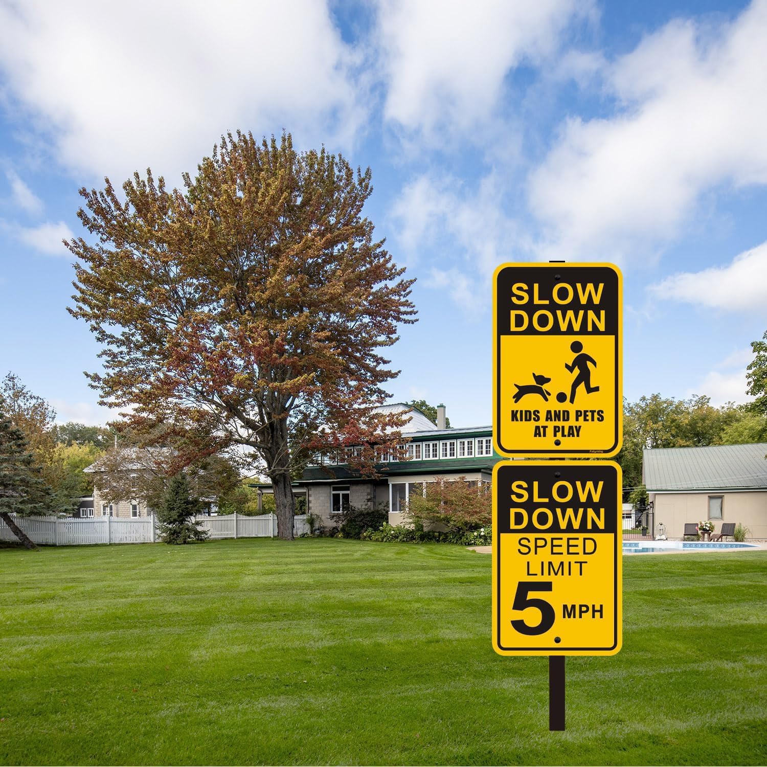 2 Pcs 6 Ft Traffic Road Street Sign Post Stakes Driveway Stand Heavy Duty Metal for Outdoor Lawn Yard Fence Parking Stop Outside Fits Signs 10 to 18 Inch Adjustable Black