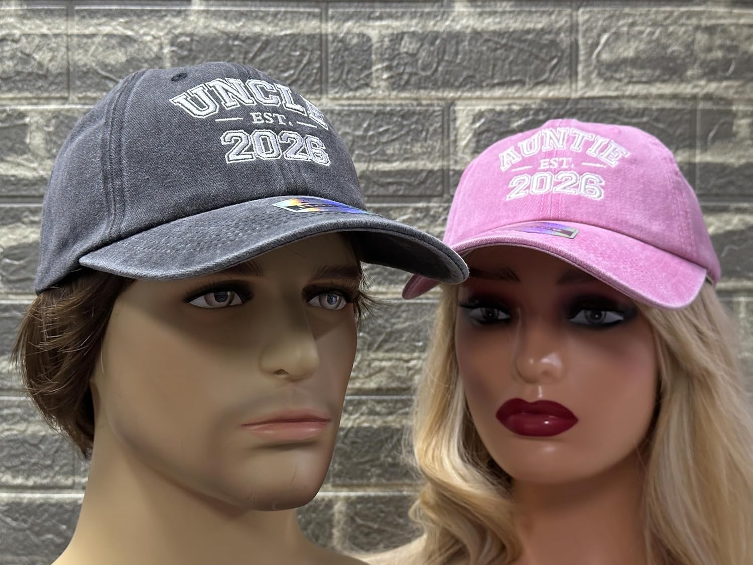 Embroidered Matching Hats for Bride Groom Hubby Wifey Grandma Grandpa Unccle Auntie Mom Men and Women - Image 6