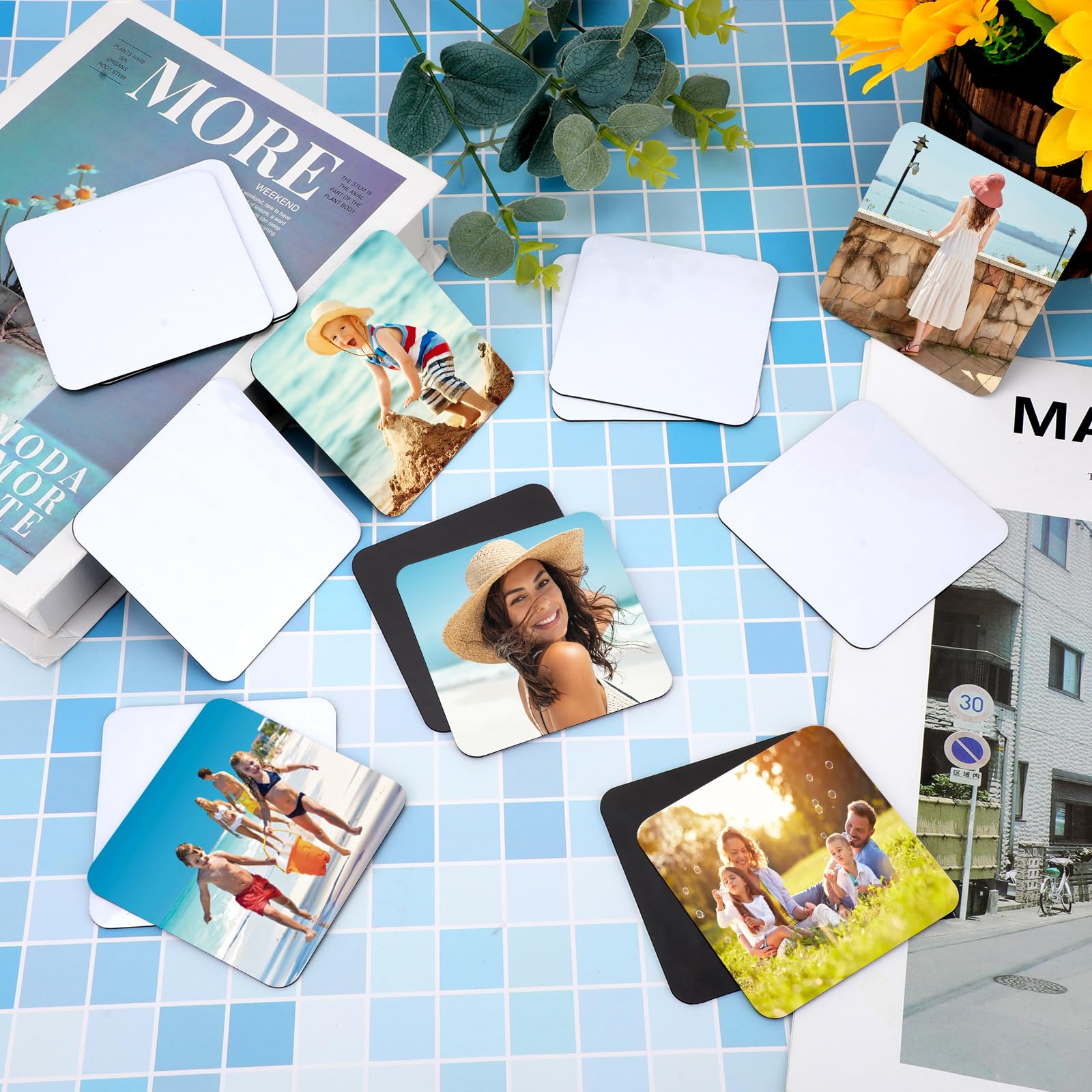 PATIKIL Lot De 30 Aimants Vierges De Sublimation Personnalisés Pour Cuisine, Réfrigérateur, Décoration D'intérieur, 8,9 X 5,1 Cm