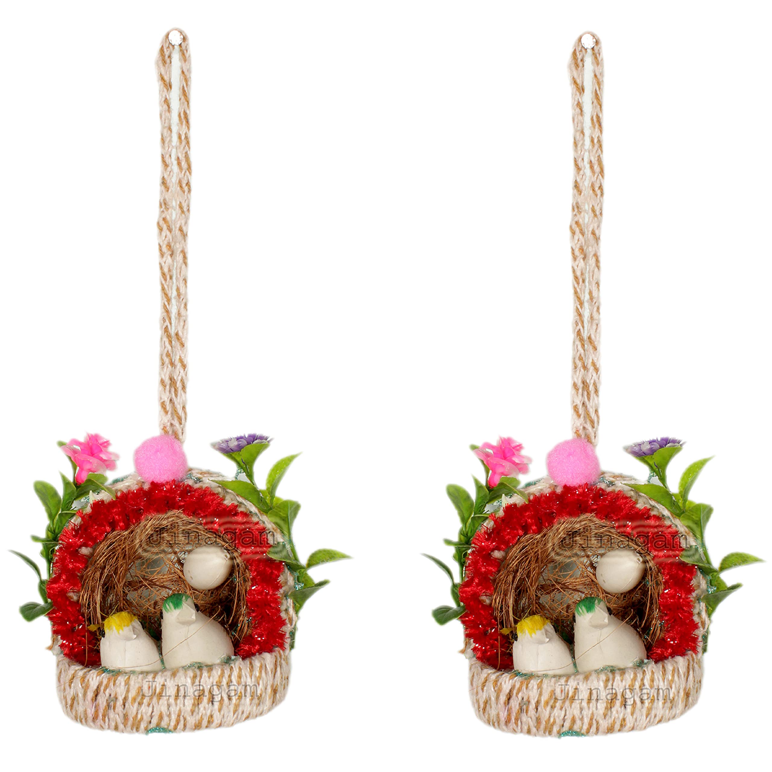 Jinagam 2 Bird Nest for Decoration|Bird Nest for Decoration|Wall Hanging Bird Nest|Artificial Birds for Garden Decoration Hanging(Jute, Plastic, Multicolor) (B0B6JJT5JS) Amazon Price History, Amazon Price Tracker