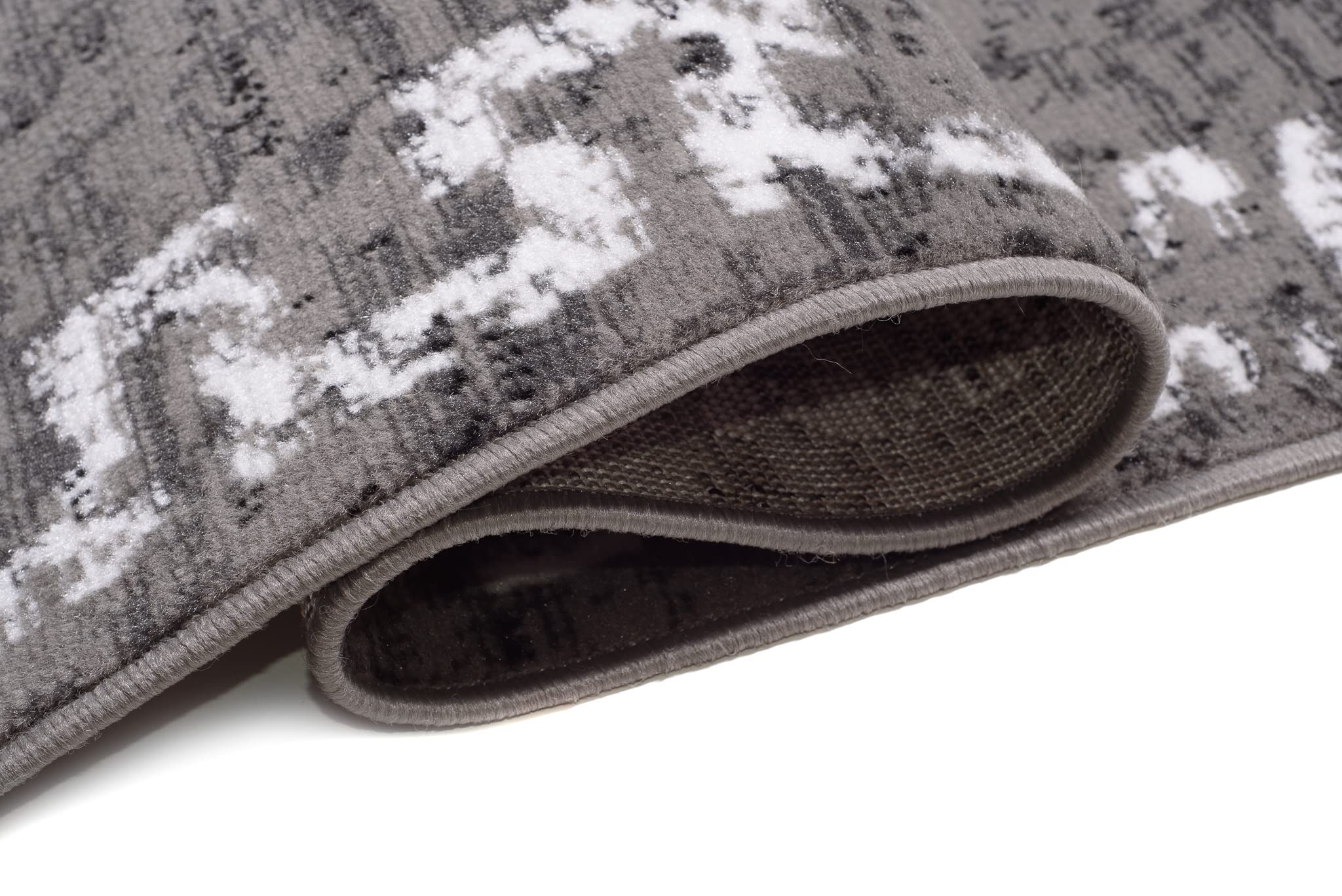 TAPISO Atena Tapis de Salon Chambre Ado Design Moderne Gris Bleu Blanc Noir Motif Grec Bordé Fin Poil Court 140 x 200 cm
