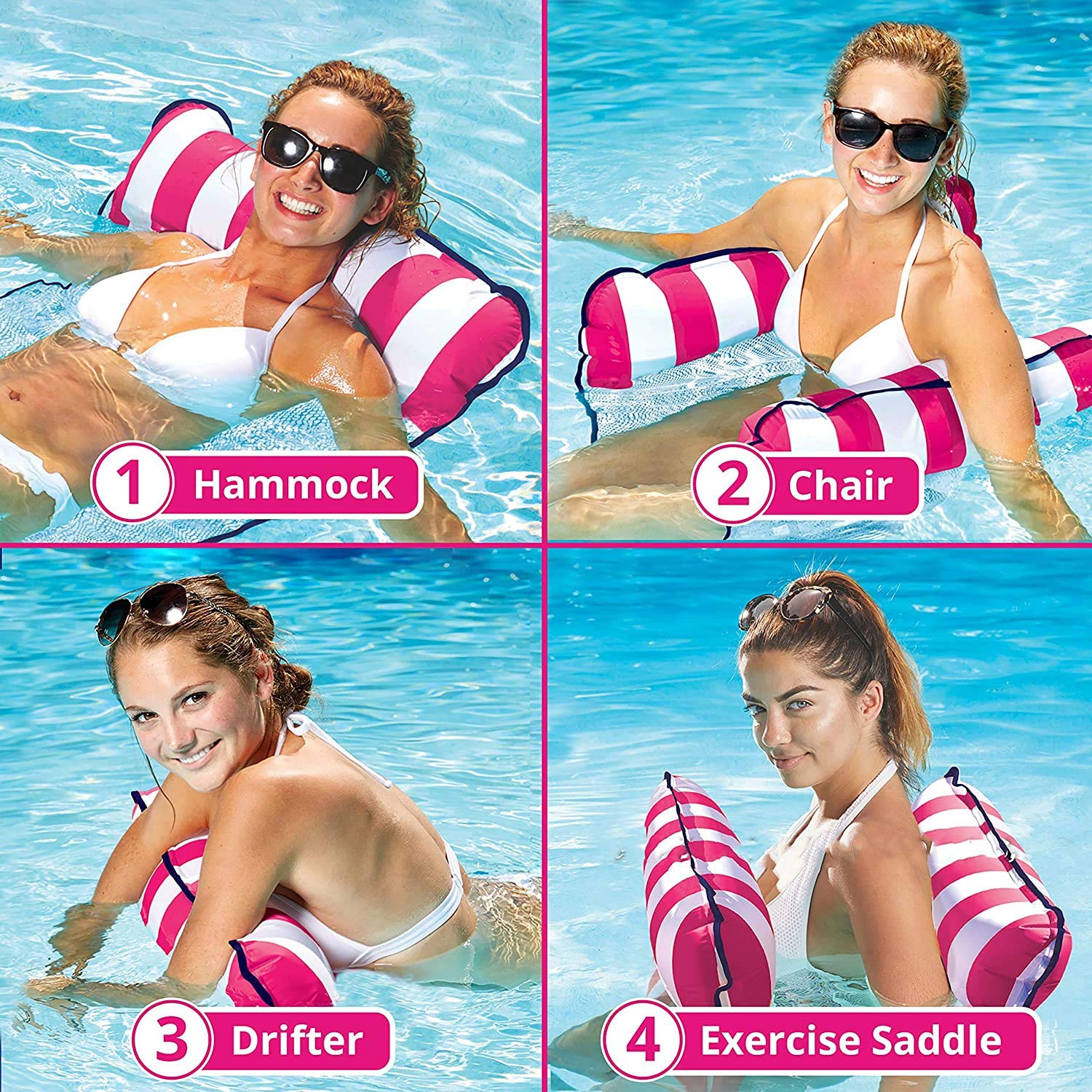 7WUNDERBAR hamac Gonflable à air Matelas à air Matelas de hamac Piscine Pliante lit Flottant canapé à Eau Piscine Salon Matelas de Bain lit Flottant pour Adultes (Bleu Clair