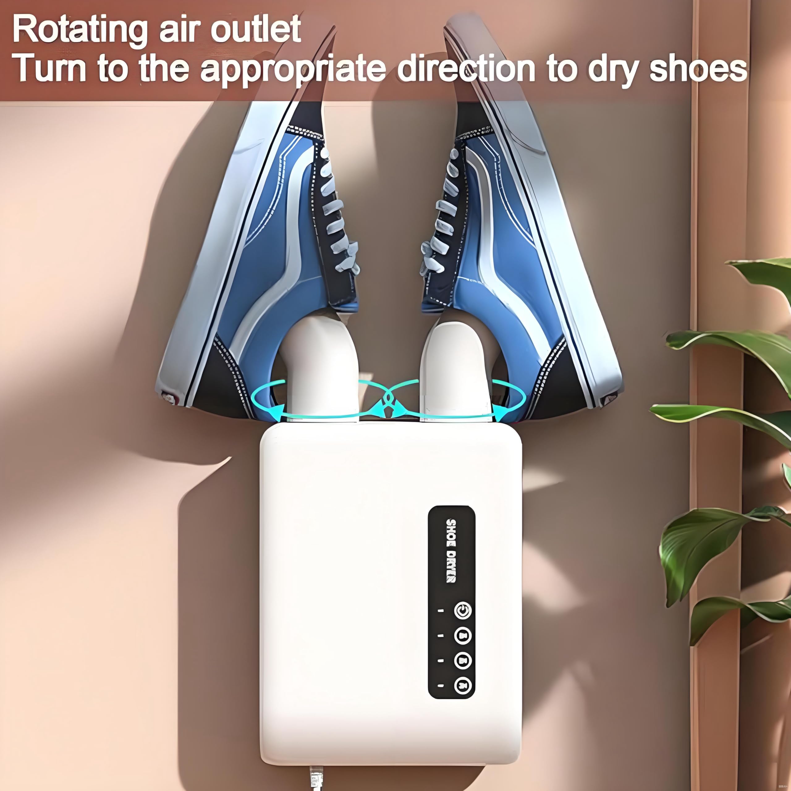 Secadora De Zapatos para Montaje En Pared, Secadora De Botas, Secado Cronometrado De 1-3 Horas, Parada Automática, con 360 ° Giratorio, Solución De Secado Rápido para Hogar