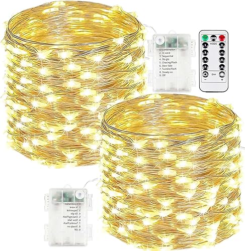 Miniatura 68 de Guirnalda de luces LED en forma de corazones rosas, 3 m, alimentada por pilas, temporizador, luces intermitentes, impermeable, para Navidad