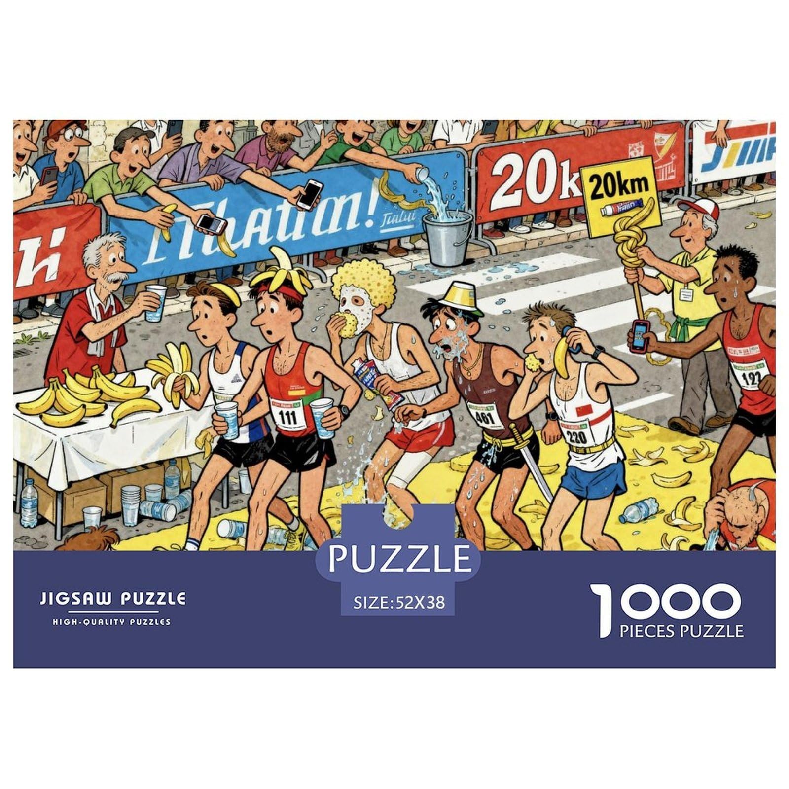 Marathon Aid Station Wooden Jigsaw Puzzle Waterproof 1000 Piece Puzzles for Adults Gifts Challenging And Brainteasing Educational Games