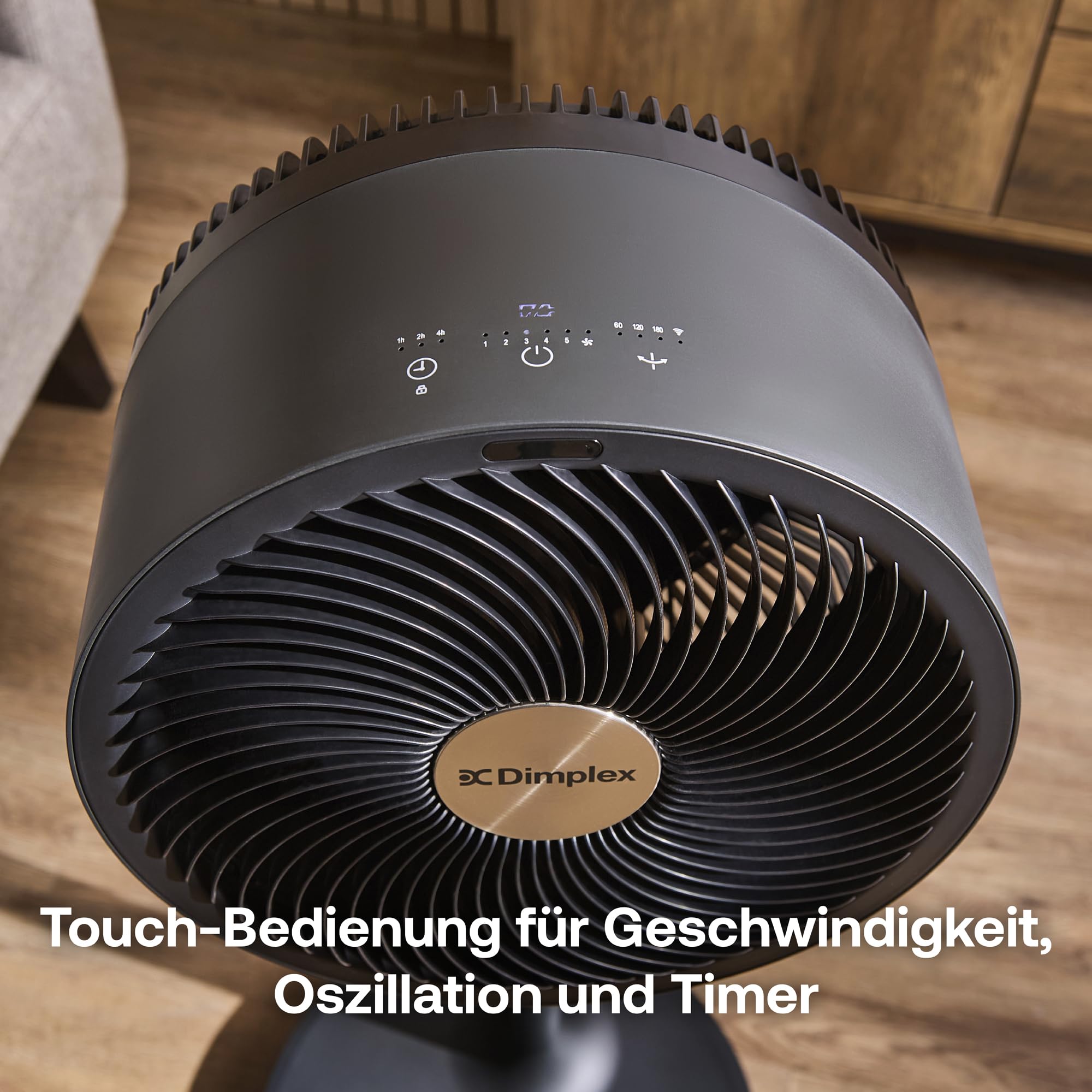 Dimplex DUOCOOL Smart 2-in-1 Akkuventilator Kabellos, Stand- & Tischventilator, 45 Std. Akku, 5 Geschwindigkeiten+Turbo, 20m Reichweite, Leiser Ventilator(36dB), App, Google Home & Alexa, Fernbedienung
