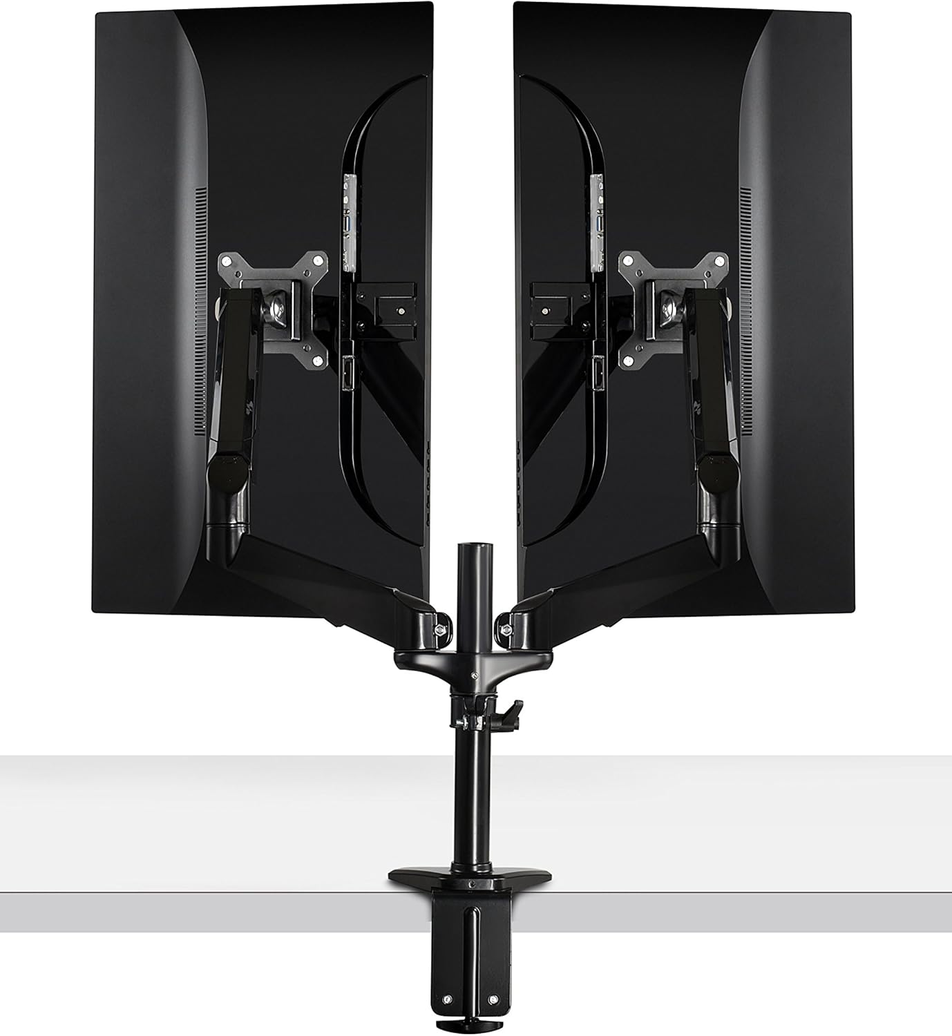 Premium Gas Spring Dual Monitor Mounting Arm Monitor Stand For 15"-27", Easy Installation With Quick Release Fast Mounting Plate