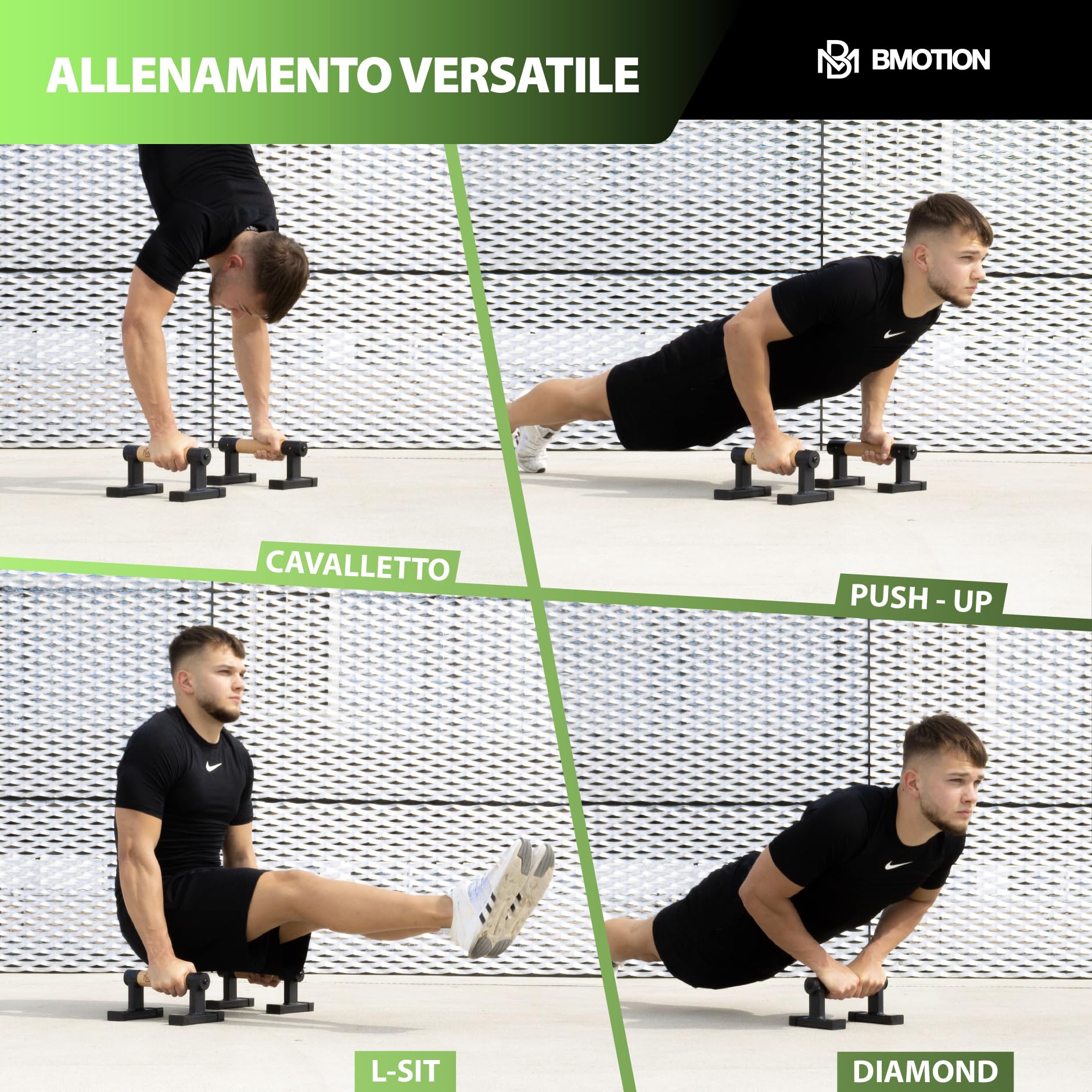 Müller & Blum Parallele Calisthenics, Push Up Bar in legno, Parallettes per interni ed esterni, Palestra Corpo Libero, Flessioni, Antiribaltamento