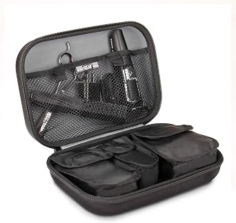 USA Gear 10 Inch Hard Shell Hair Clipper Case - Barber Clipper Case Compatible with Wahl Clippers, Surker Hair Clippers, Andis Trimmer, Oster Hair Trimmer, Philips Barber Clippers, and More - Black
