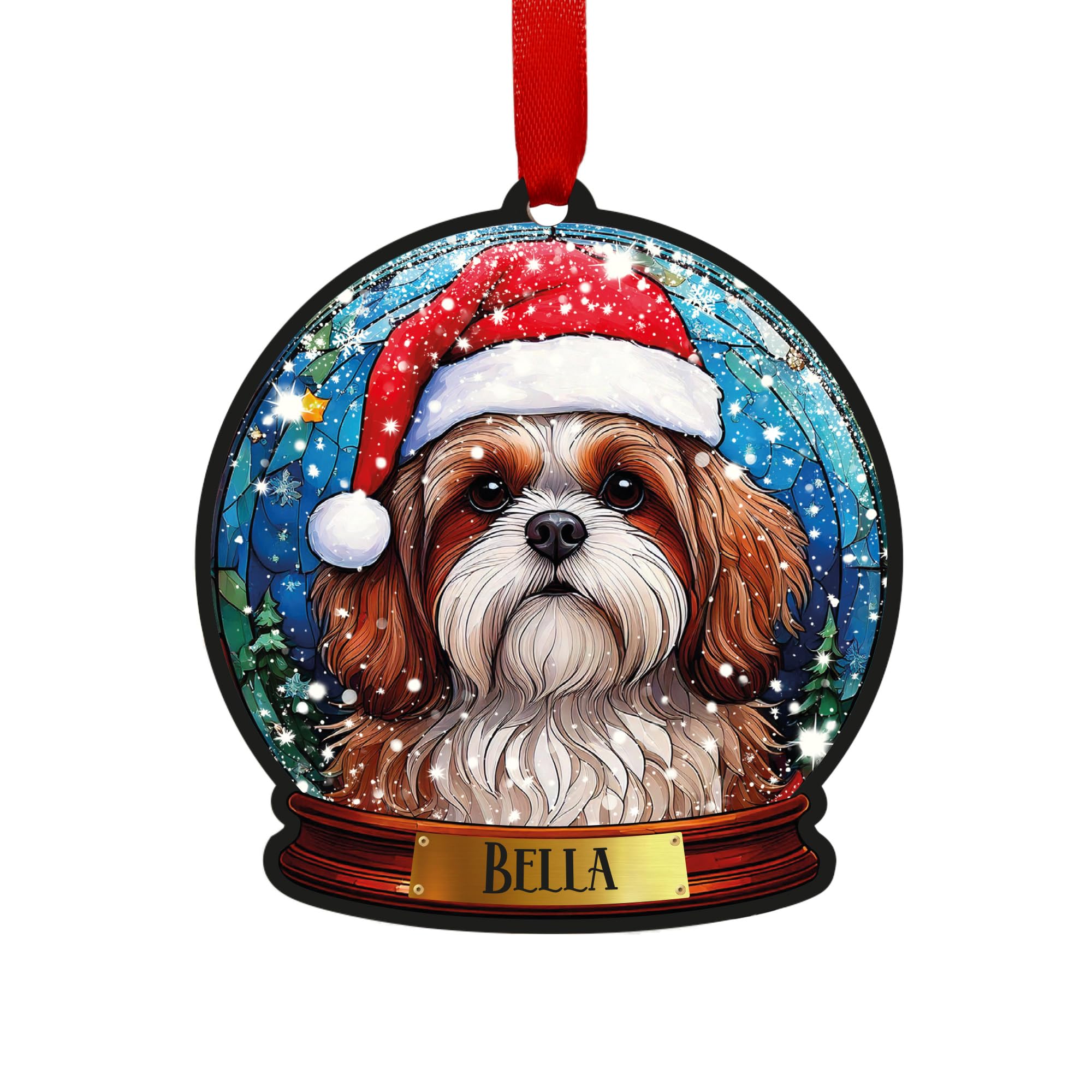 Shih Tzu Brown Personalised Snow Globe Decoration