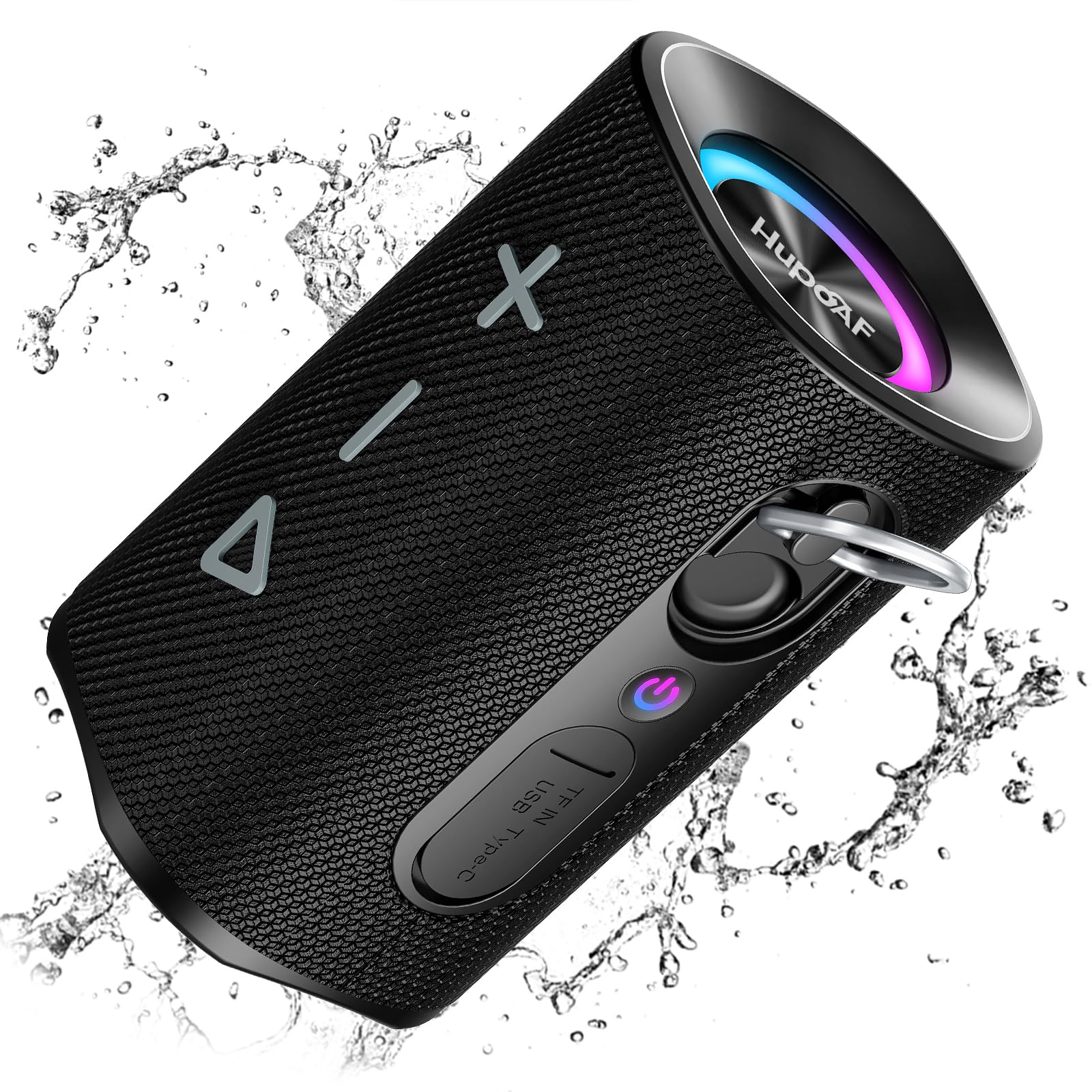 Bluetooth Lautsprecher mit Licht, Musikbox Bluetooth 5.4, 30W Max Dual Lautsprecher,30 Std Akku,Bass Boost Box mit IPX7 Wasserschut, Kabellose Stereo Pairing,Outdoor Lautsprecher für Reisen, Sport