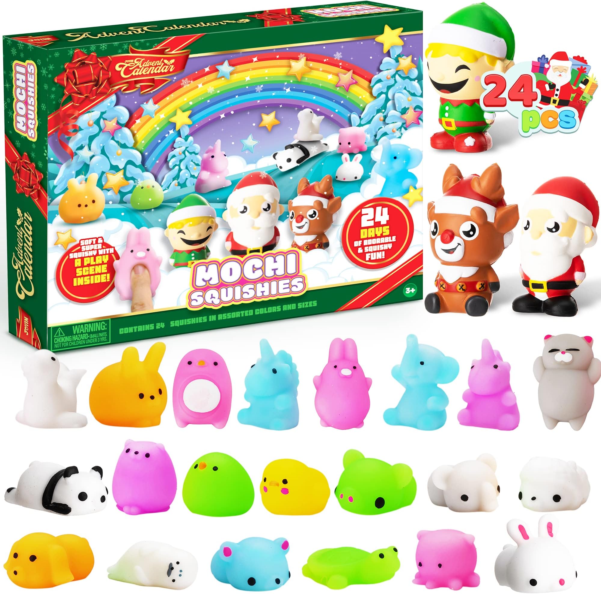 Sudatong Adventskalender 2025 Mit 24 Mochi Squishy - Weihnachts-Countdown Für Kinder