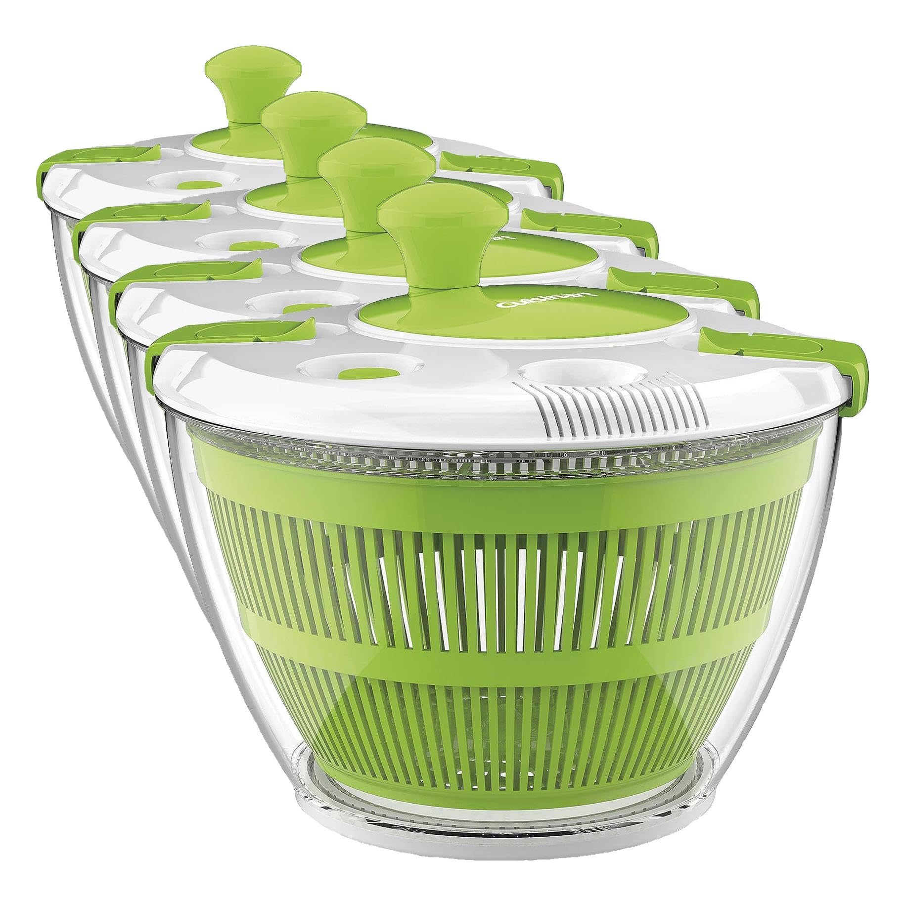 Cuisinart Large Spin Stop Salad Spinner- Wash, Spin & Dry Salad Greens, Fruits & Vegetables, 5qt, CTG-00-SAS1 (Pack of 4)