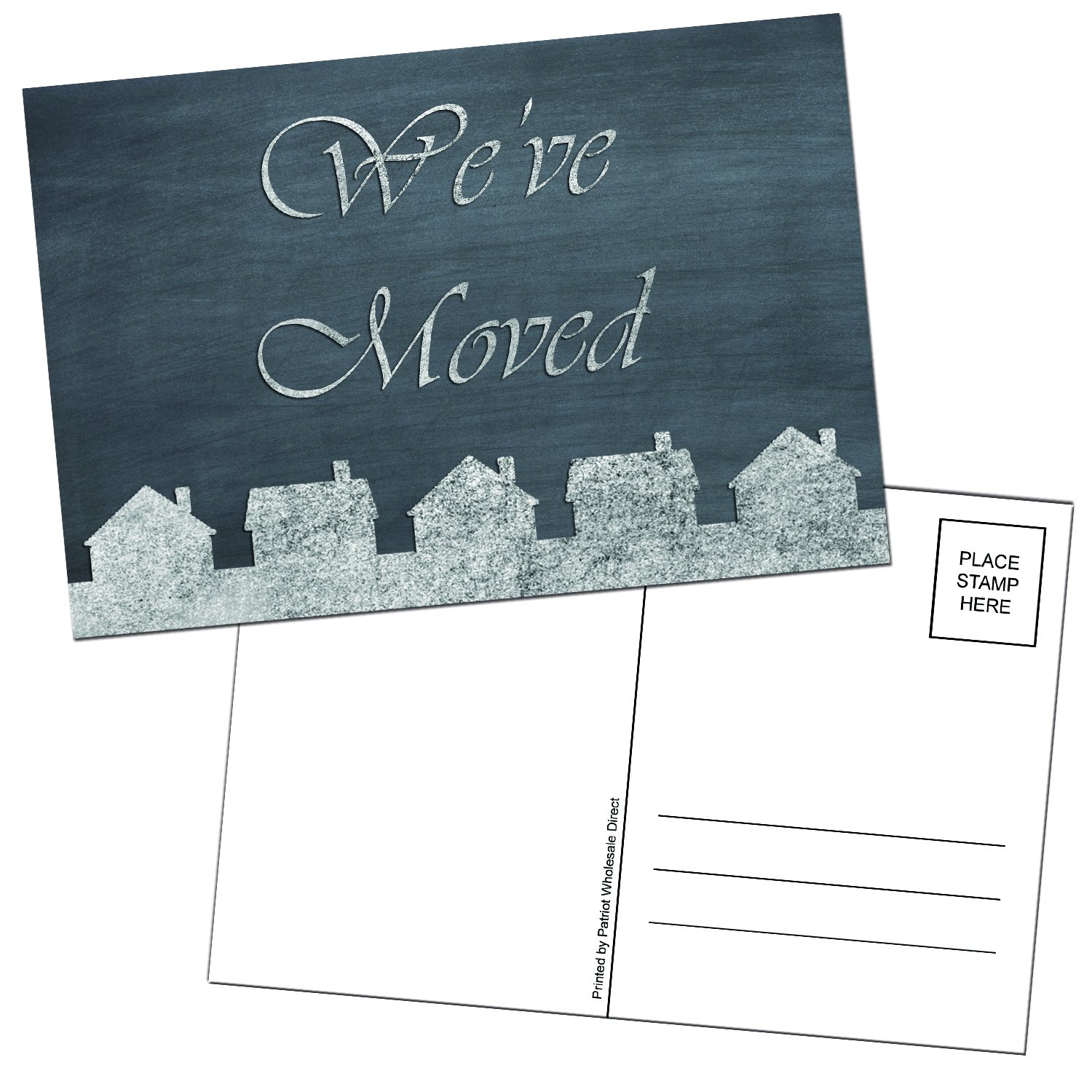 We've Moved Chalkboard Themed 4x6 Postcards - 50 Per Pack