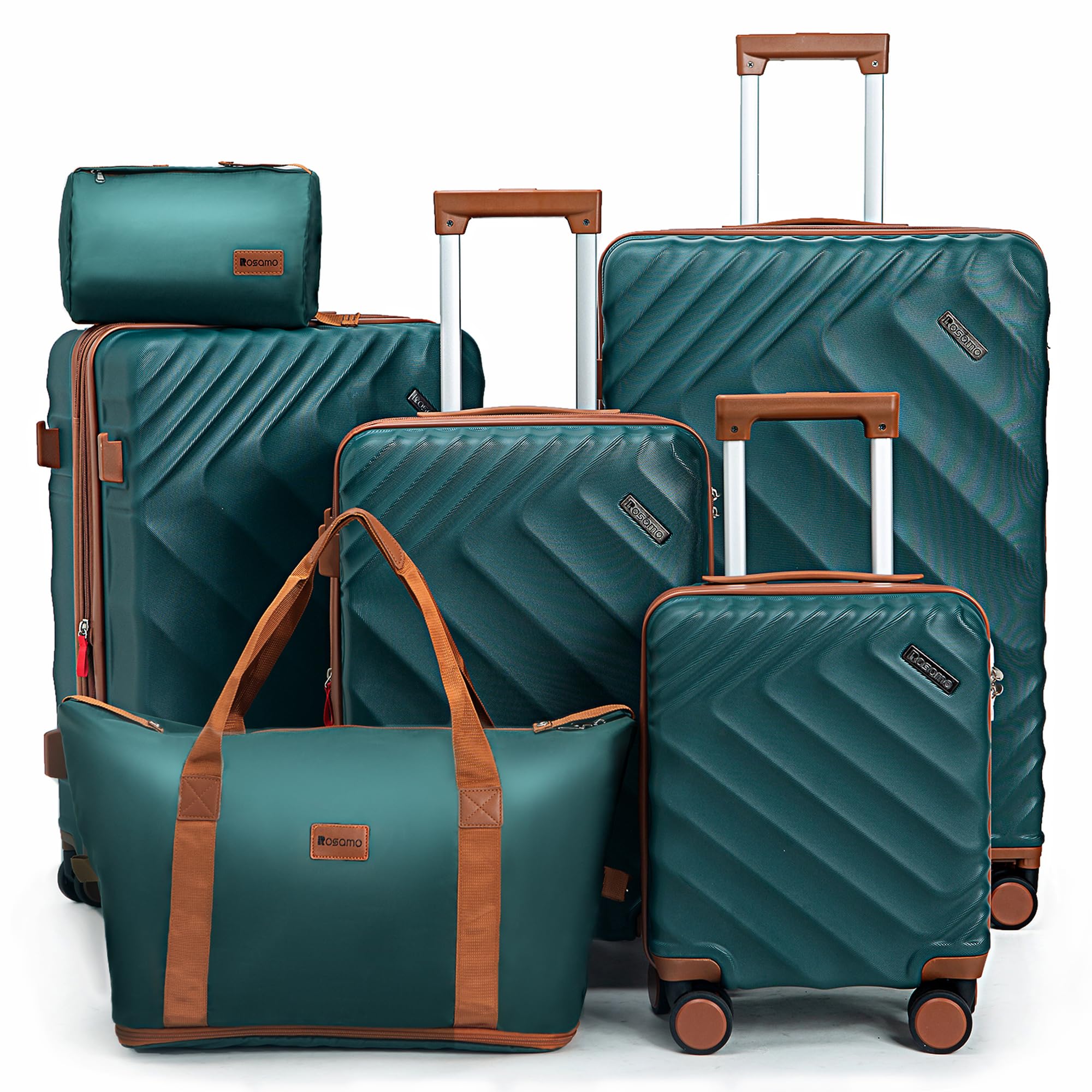 Rosamo 6-Piece Hard Shell Expandable Luggage Set, Airline Approved Carry-On