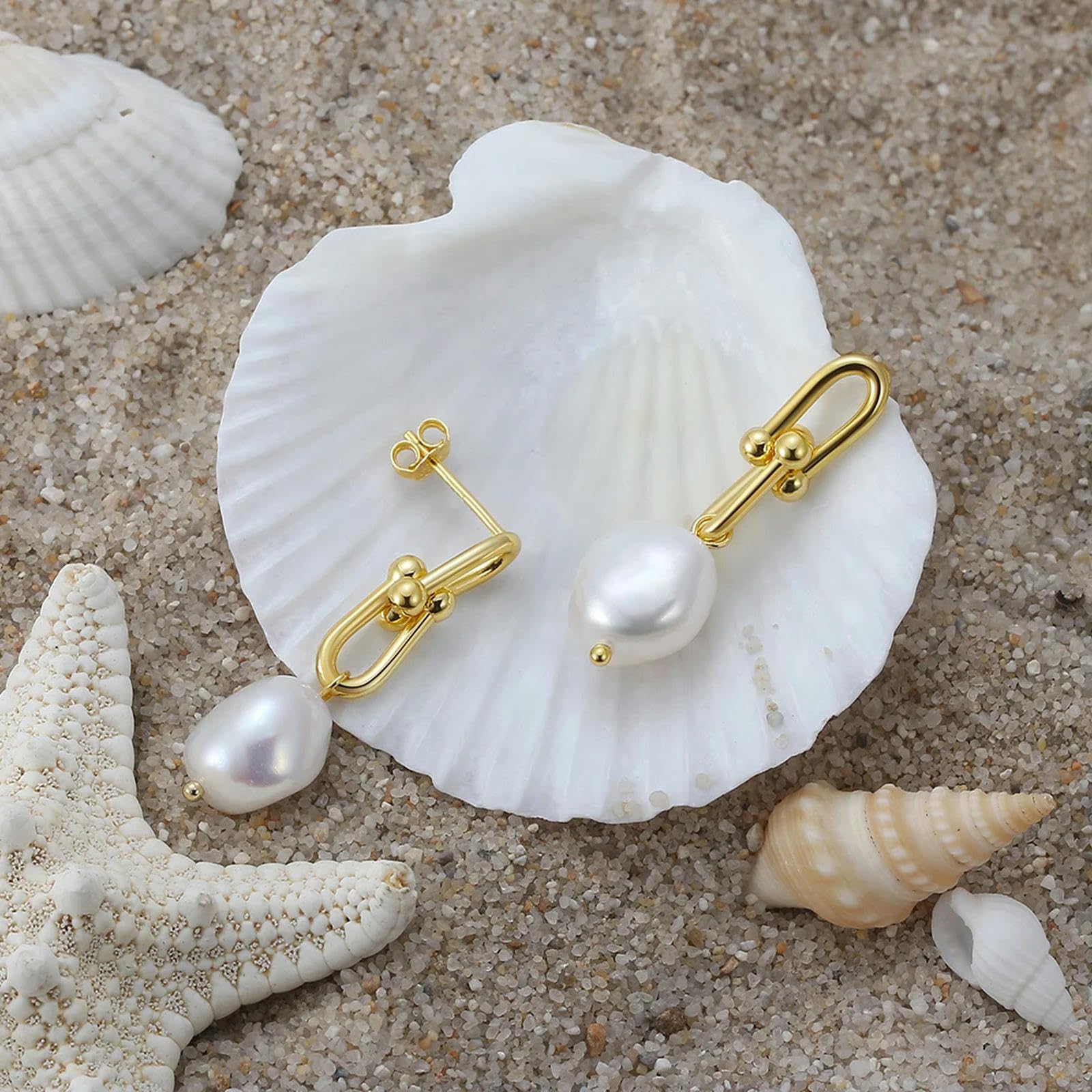 Pendientes Colgantes Vintage De Plata De Ley 925 Con Perla Barroca Natural Seleccionada A Mano Para Mujer.