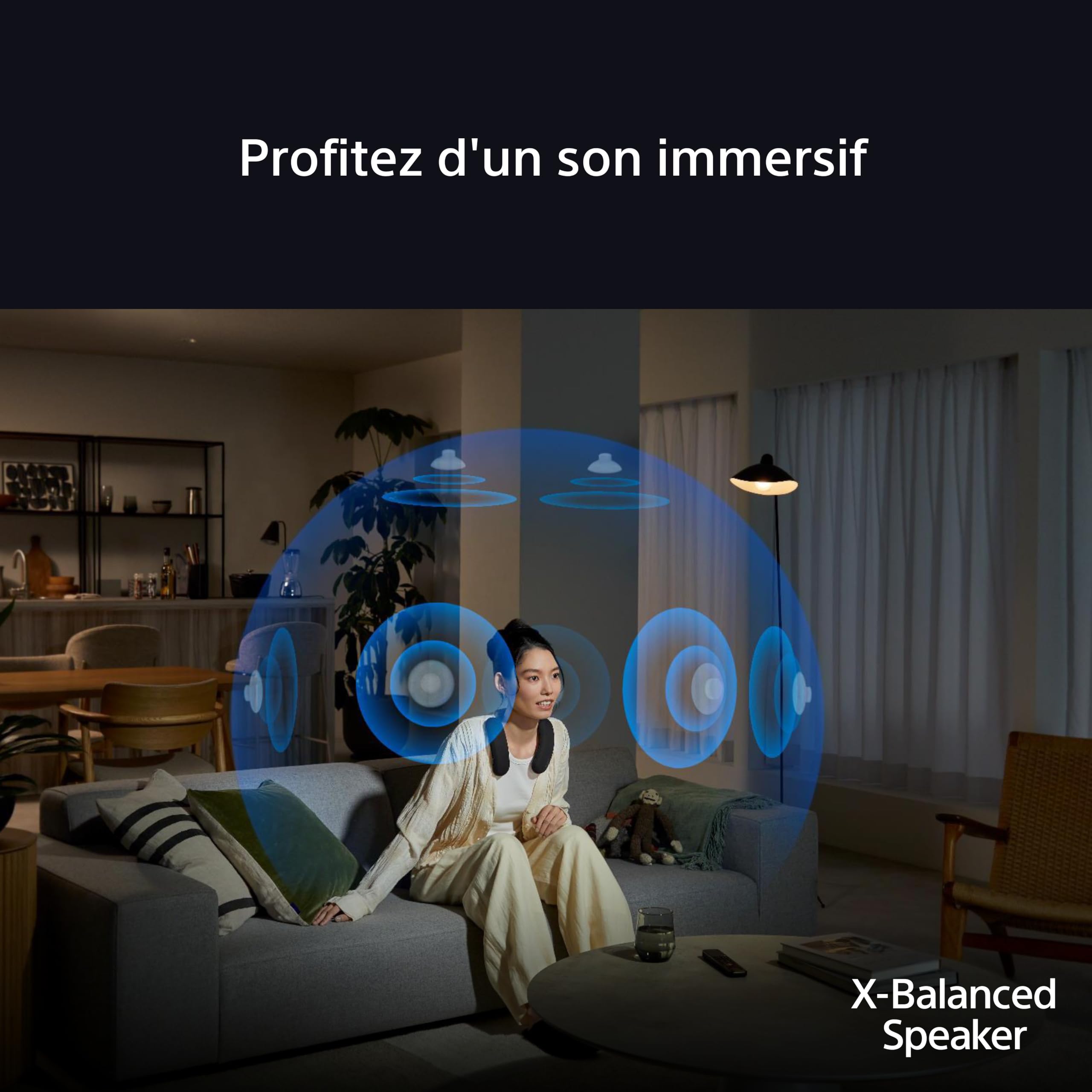 Sony BRAVIA Theatre U – Enceinte Tour de Cou sans Fil Dolby Atmos®, Bluetooth®, Connexion Multi-Points, Fonctions Gaming PS5, 360 Spatial Sound Personaliser, HT-AN7