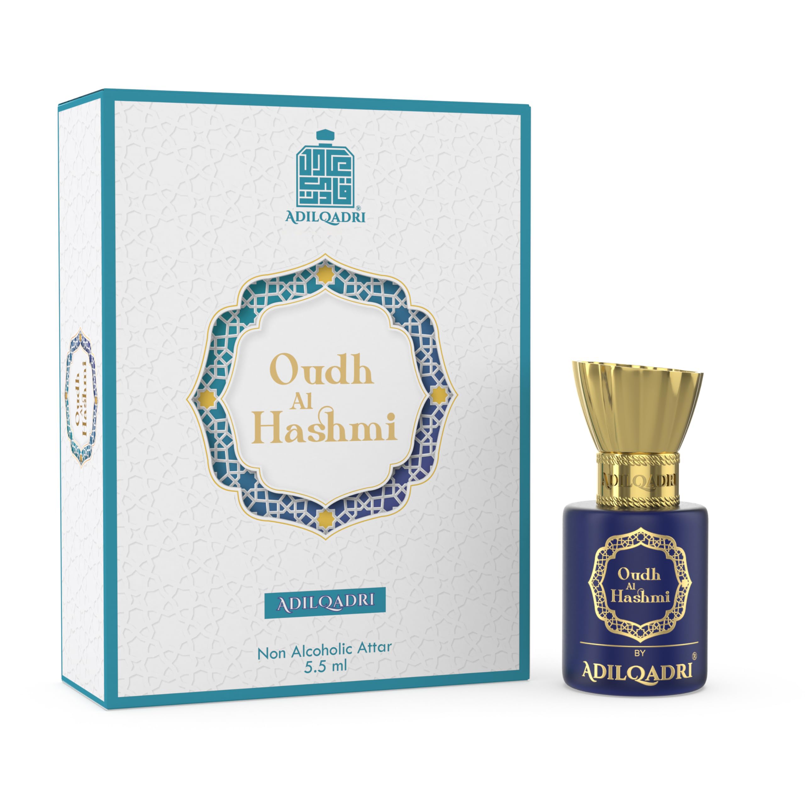 Adilqadri Oudh Al Hashmi Attar Men and Women | Sweet Arabic Unisex Perfume | Non-Alcoholic Roll-On | Long-Lasting Rich Oudh & Spicy Blend | Luxurious & Inviting Fragrance | 5.5ml