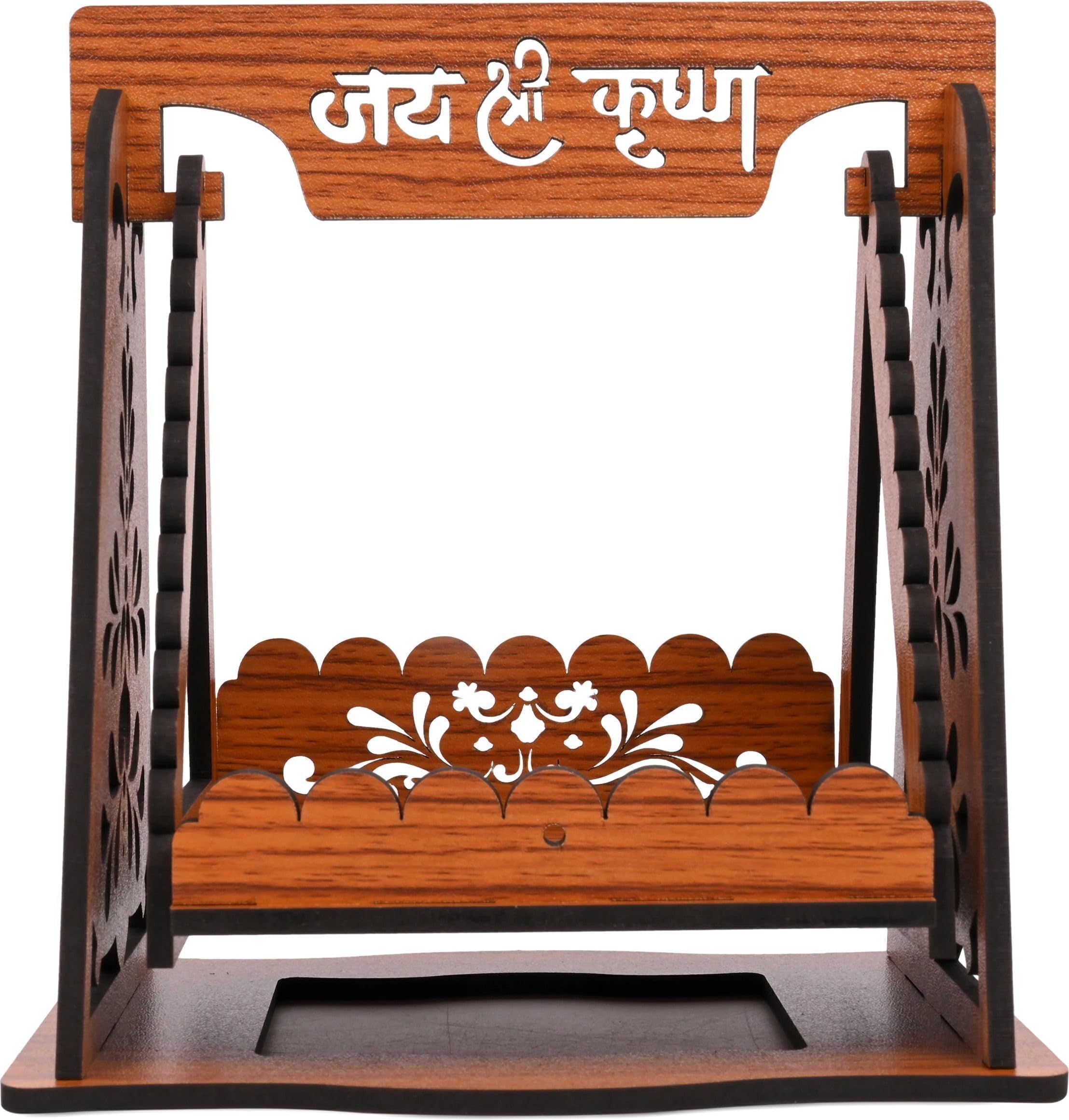 AKSHI Wooden Carved Design for Laddu Gopal's Swing Jhula (AKS-Latch_Krishna JHULA)-picture-12