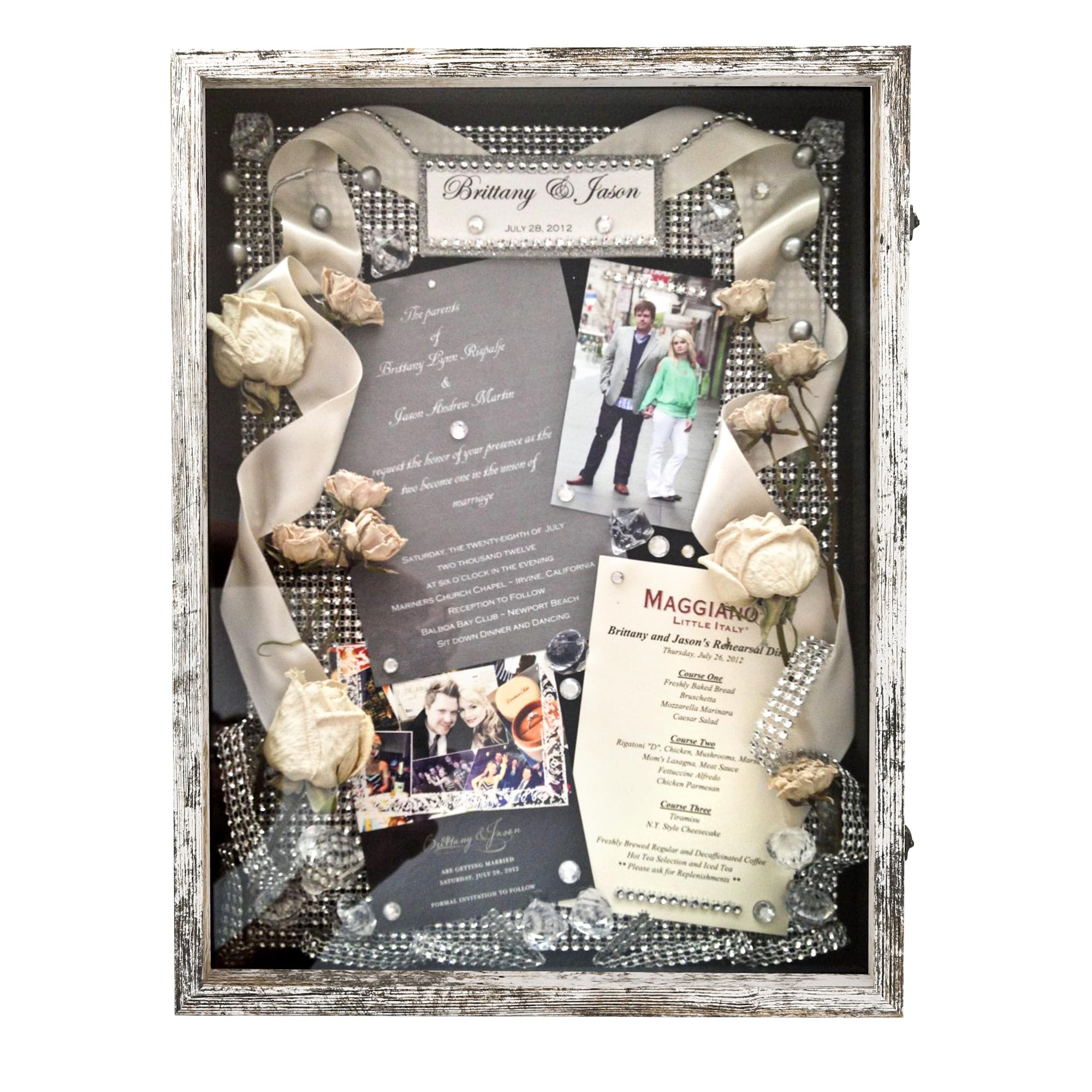 GraduatePro Cornice con cornice in plexiglass, 45 x 61 cm, con retro in lino, finestra in plexiglass con cerniera, cornice per foto, bouquet di nozze, cimeli, medaglie, scatola dei ricordi per