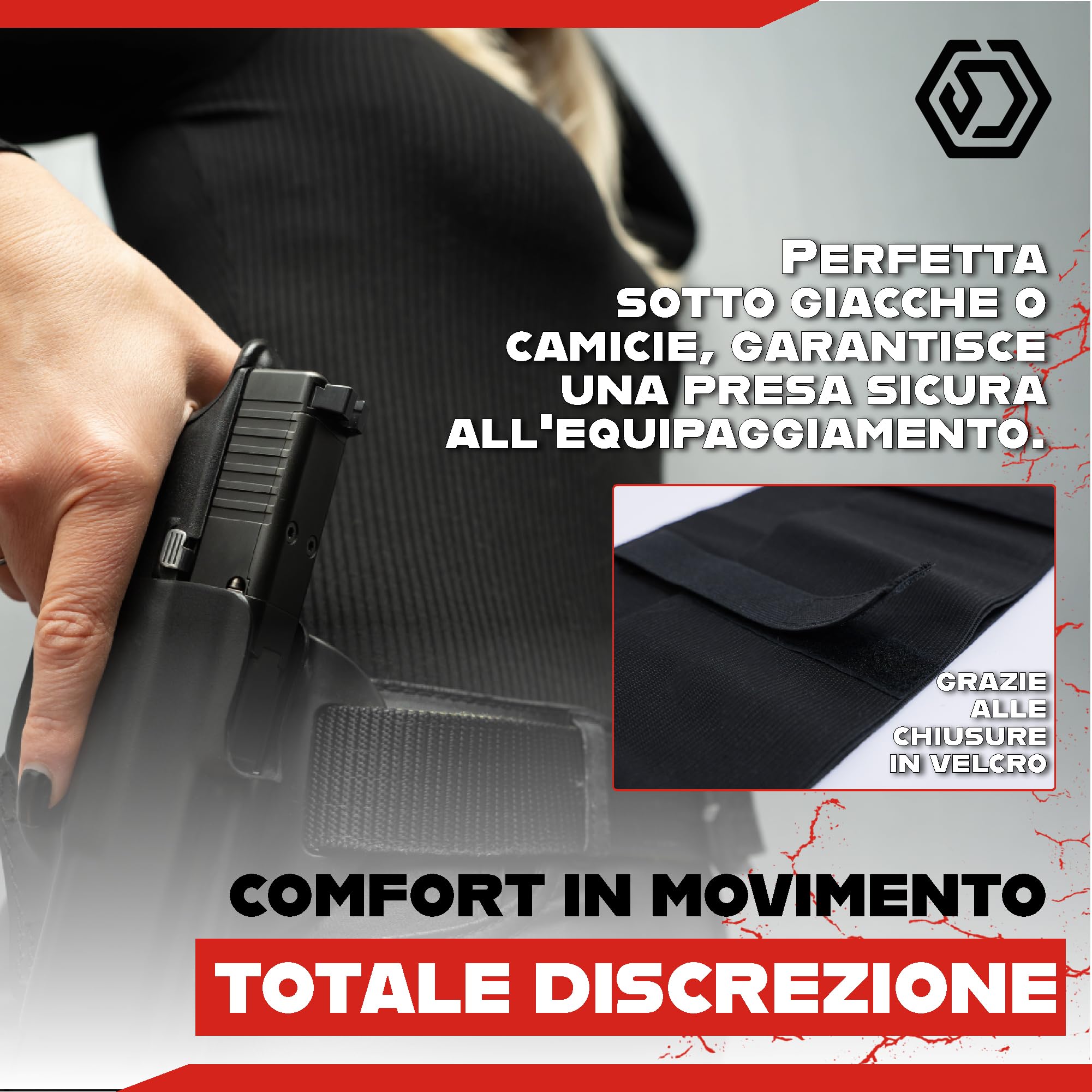 Fondina Pistola Nascosta Elastica Universale - Cintura Tattica Antiscippo Multiuso anche per Telefono, Portafoglio e Chiavi