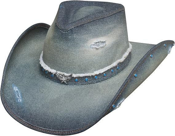 Silver Wings Denim Western Cowboy Hat 