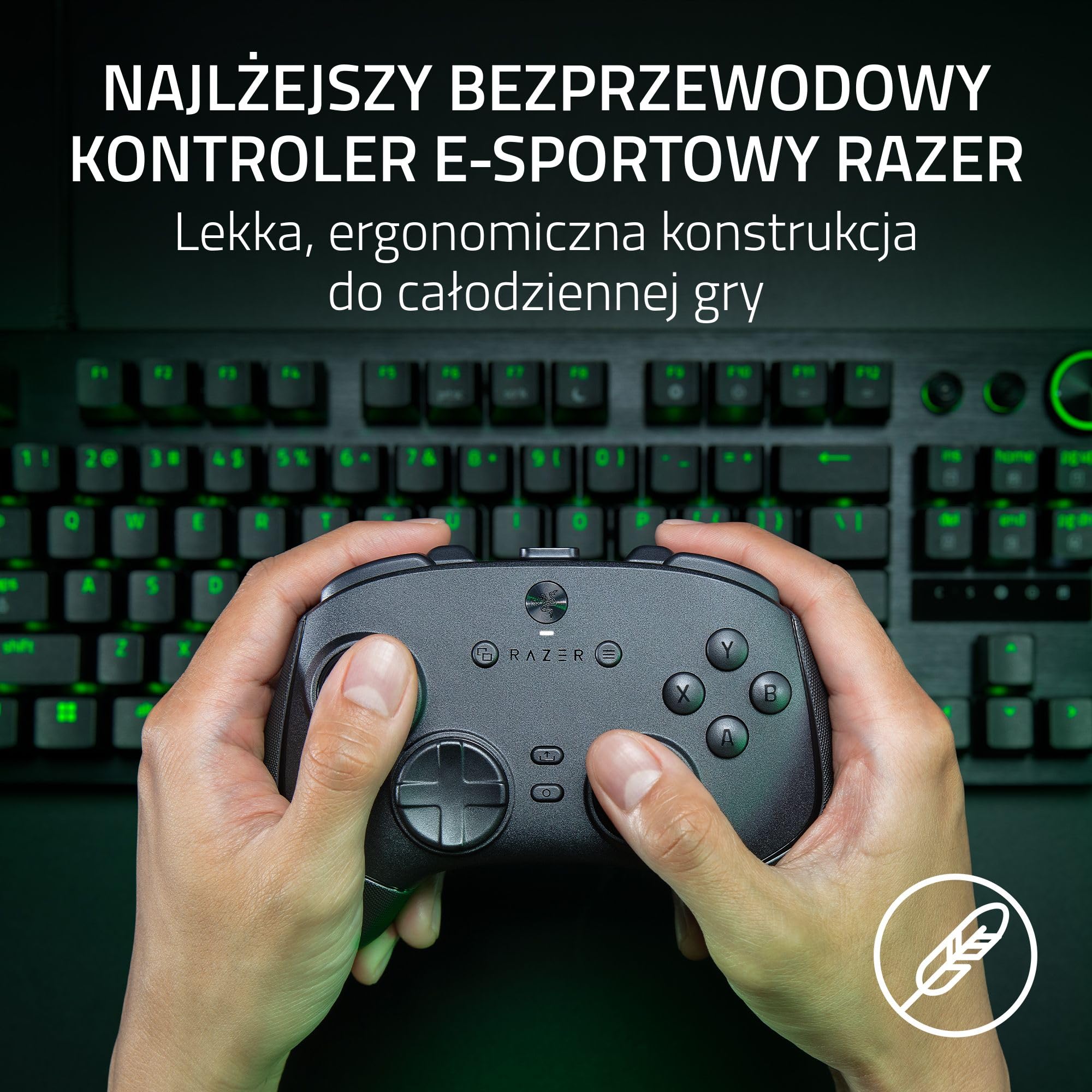Razer Wolverine V3 Pro 8K PC – bezprzewodowy kontroler e-sportowy do komputerów PC - HyperPolling 8 kHz, drążki TMR z wymiennymi nakładkami - 4 przyciski myszy - Pro HyperTrigger, Czarny