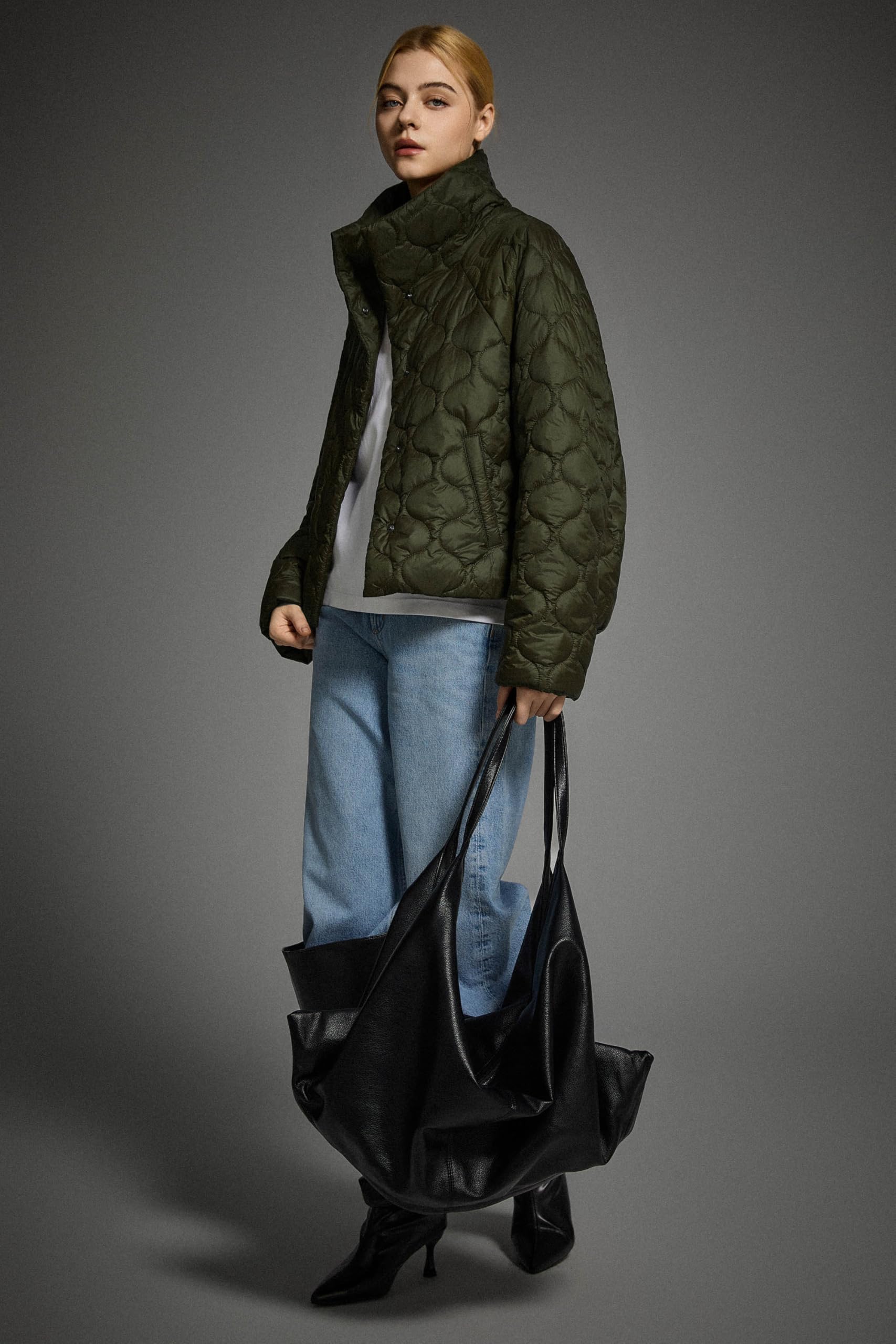 Orolay Giacca trapuntata oversize da donna corta cappotto leggero casual corto capispalla con tasche