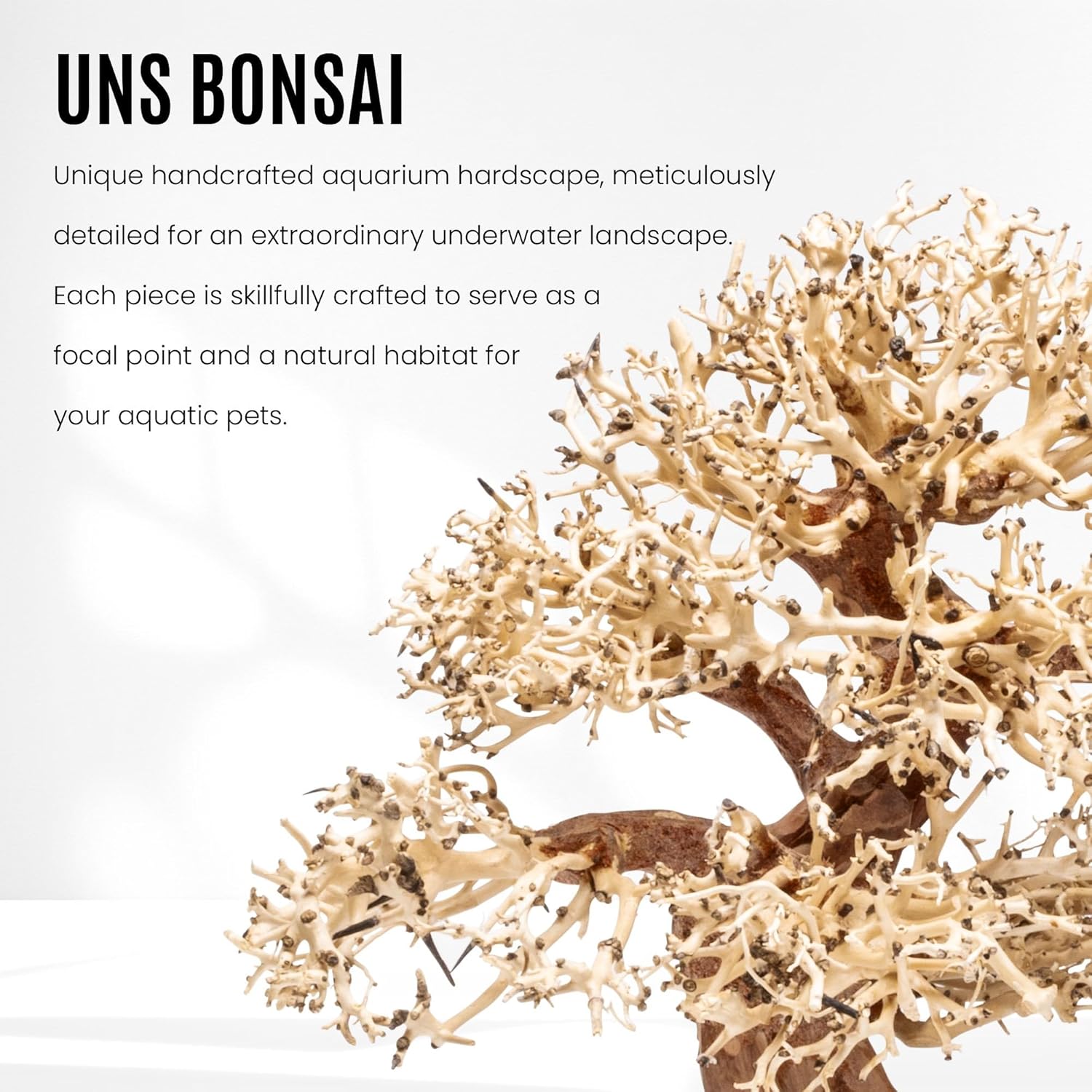 Ultum Nature Systems Bonsai - Handcrafted Hardscape Driftwood for Aquarium, Terrarium, Vivarium, Natural Aquascape Hardscape Decorations, Aquascaping Hardscape for Live Aquatic Plants - 011, Medium