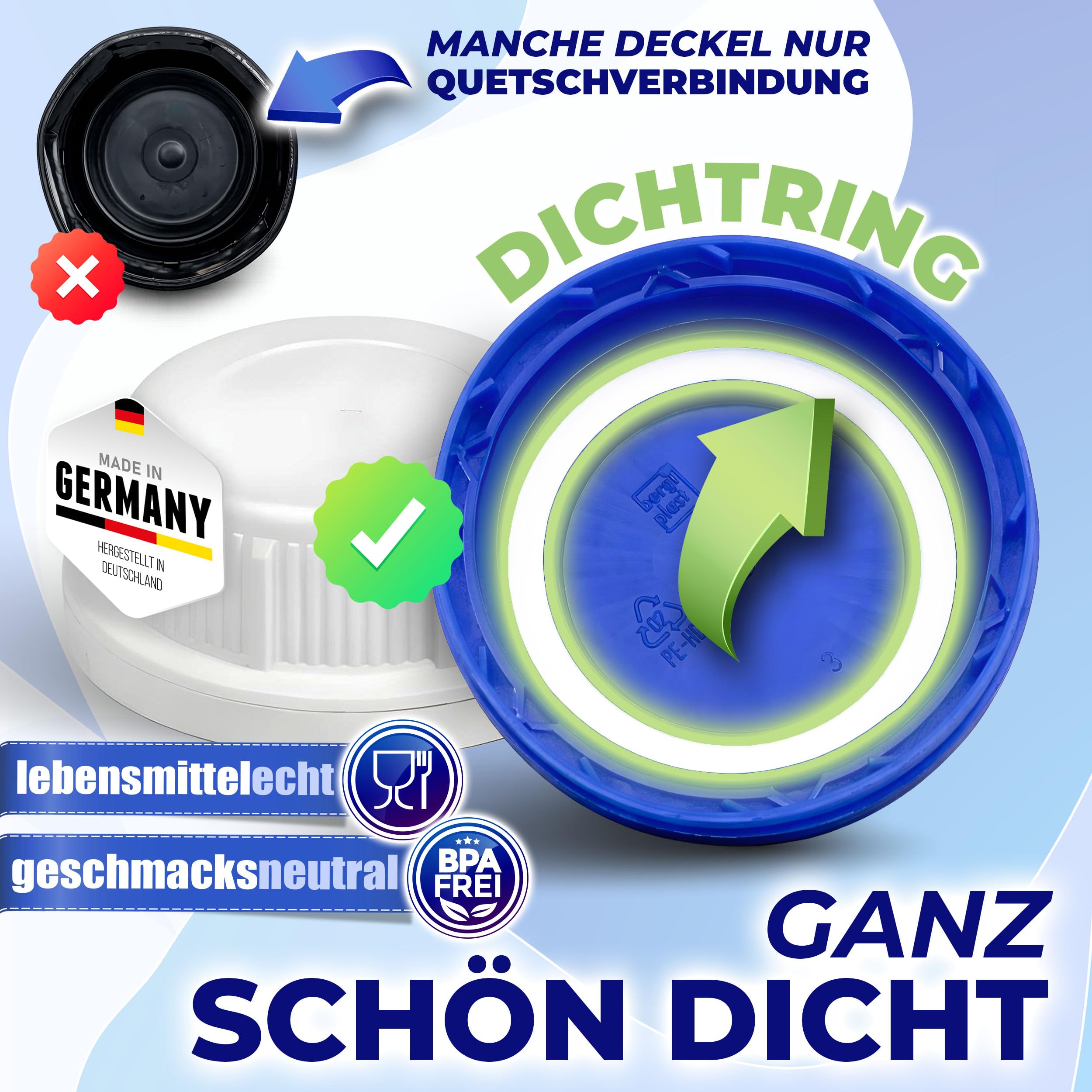 Kosmetex 25L Kanister, BPA frei & lebensmittelecht, Made in Germany | Wasserkanister 25 Liter für Camping, Garten, Gewerbe & Haushalt, Robust, Geschmacksneutral für Wasser & Getränke