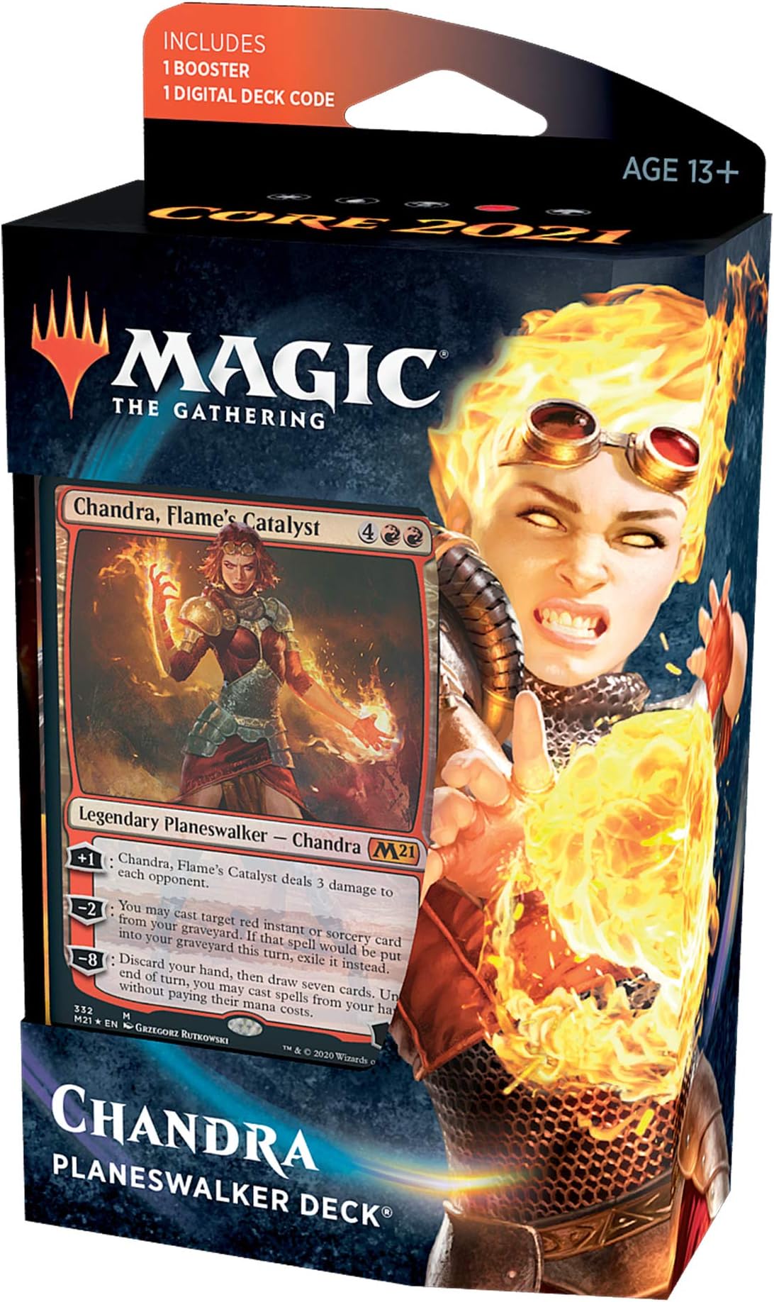 Chandra, Flame’s Catalyst Planeswalker Deck | Core Set 2021 (M21) | 60 Card Starter Deck, C76580000