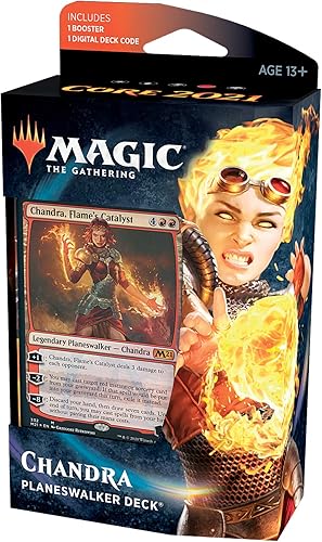 Magic: The Gathering Chandra, Baraja Planeswalker de Flame's Catalyst | Juego básico 2021 (M21) | Cubierta de inicio de 60 cartas, C76580000