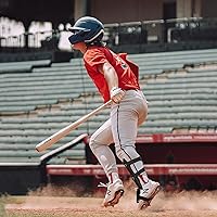 Vista 6 de Hikeen Baseball Leg Guard Batter's Shin and Foot Shield with Adjustable Straps Batting Softball Gear Suitable for Right Hand & Left Hand Hitters