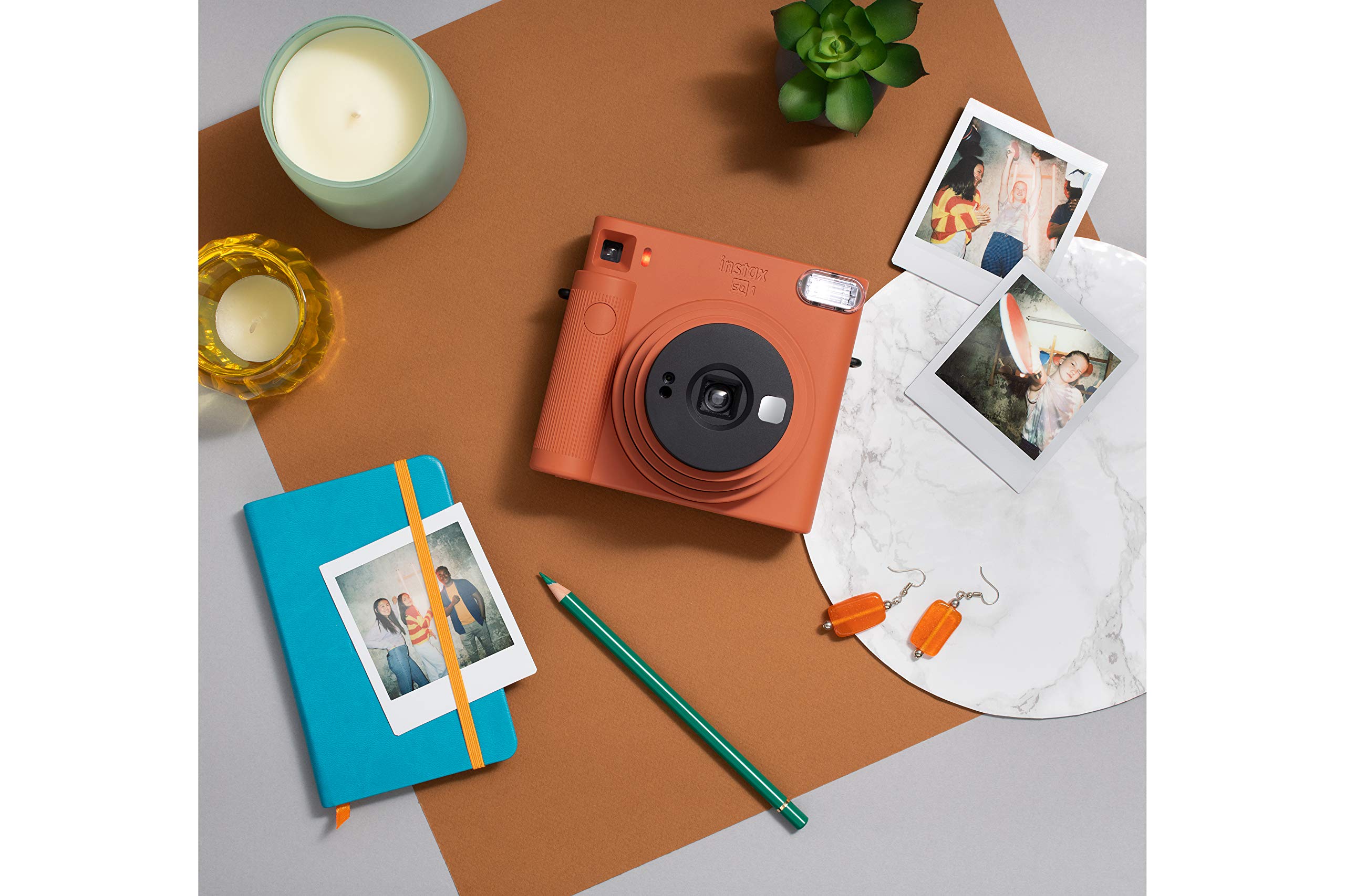 Fujifilm Instax Square SQ1 - Fotocamera istantanea (10 scatti), colore: arancione terracotta